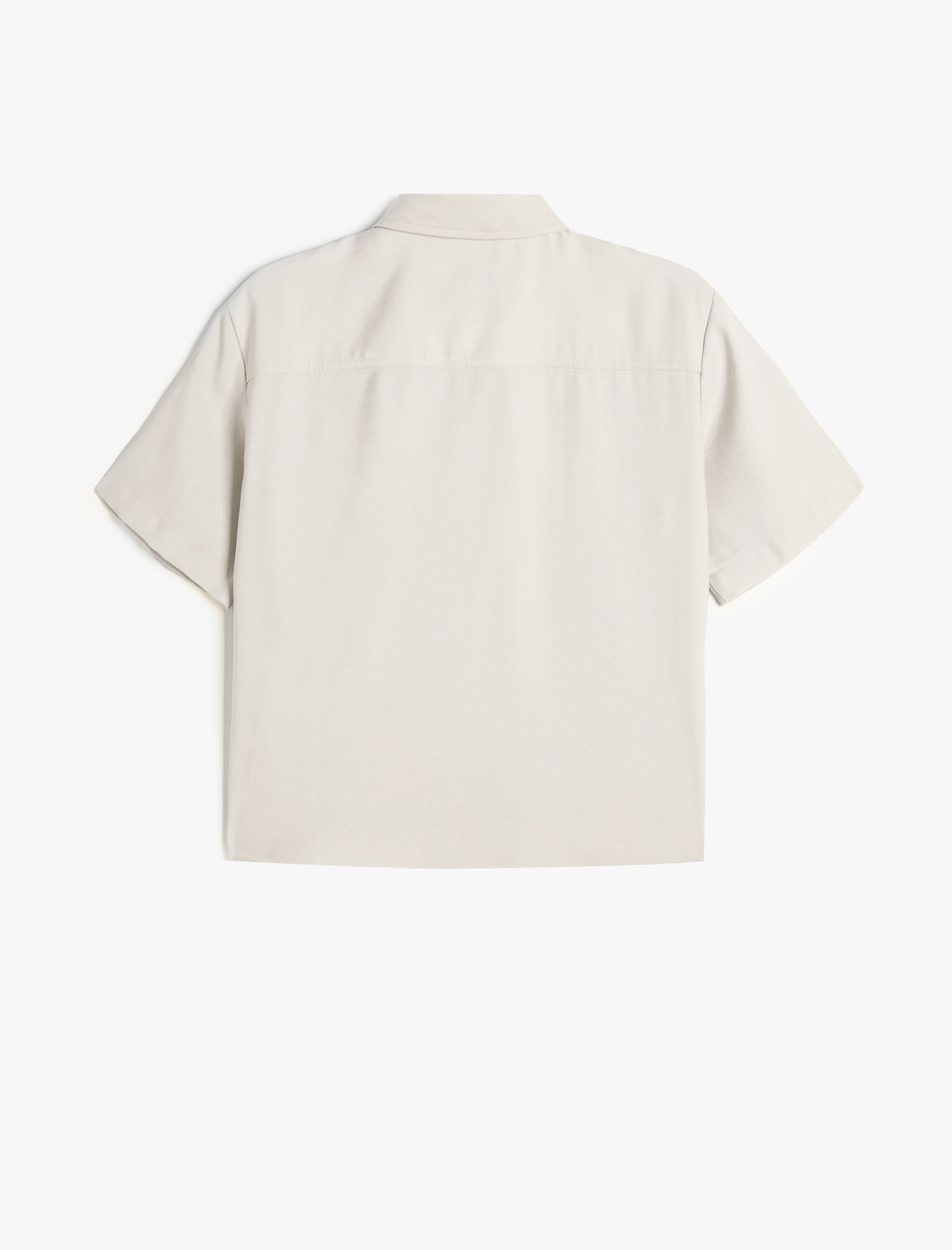  Erkek Çocuk Viskon Gömlek Kısa Kollu Tek Cep Detaylı