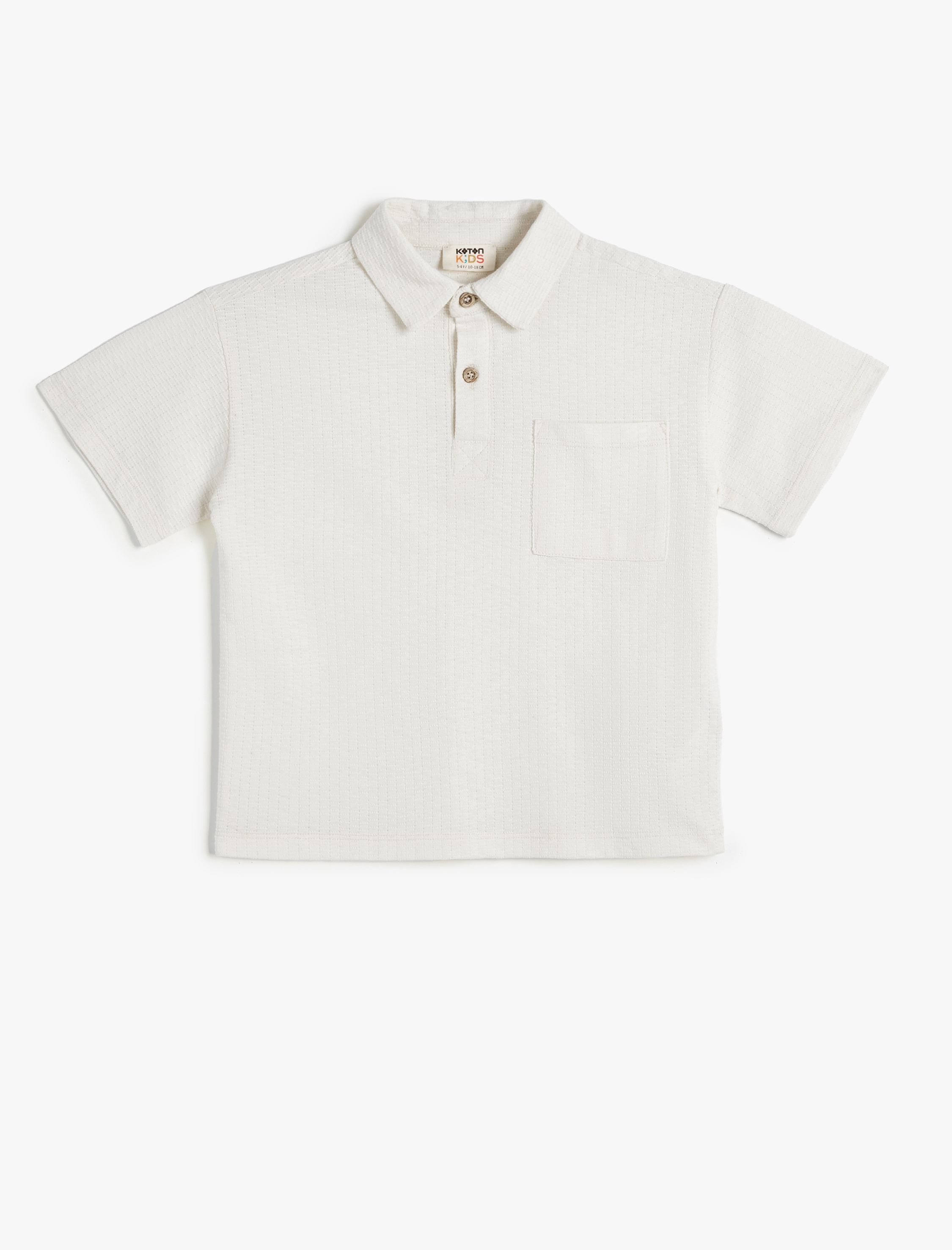  Erkek Çocuk Basic Polo Yaka Tişört Kısa Kollu Tek Cepli