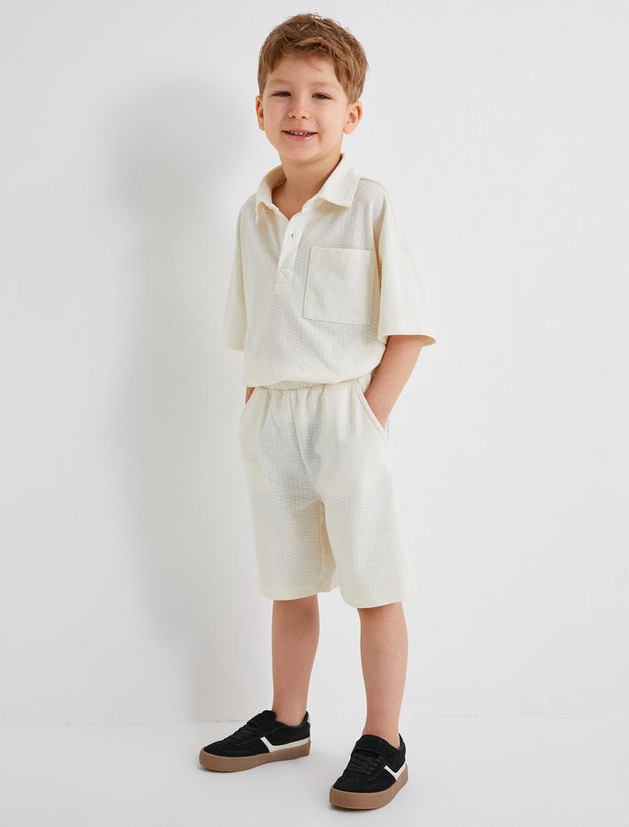 Erkek Çocuk Basic Polo Yaka Tişört Kısa Kollu Tek Cepli