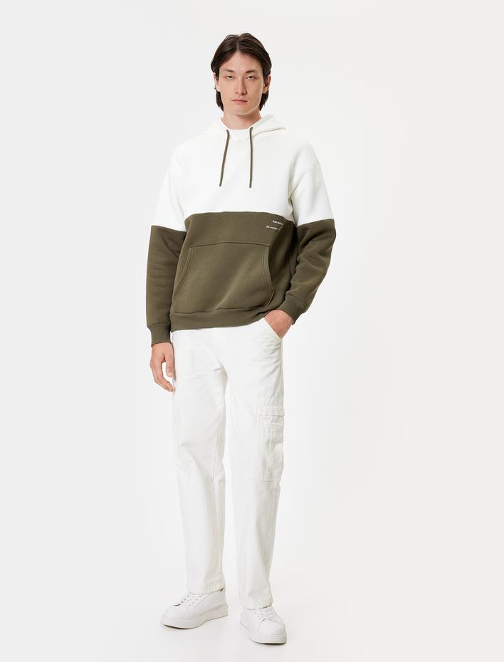  Kanguru Cepli Basic Şardonlu Pamuklu Oversize Kapşonlu Sweatshirt