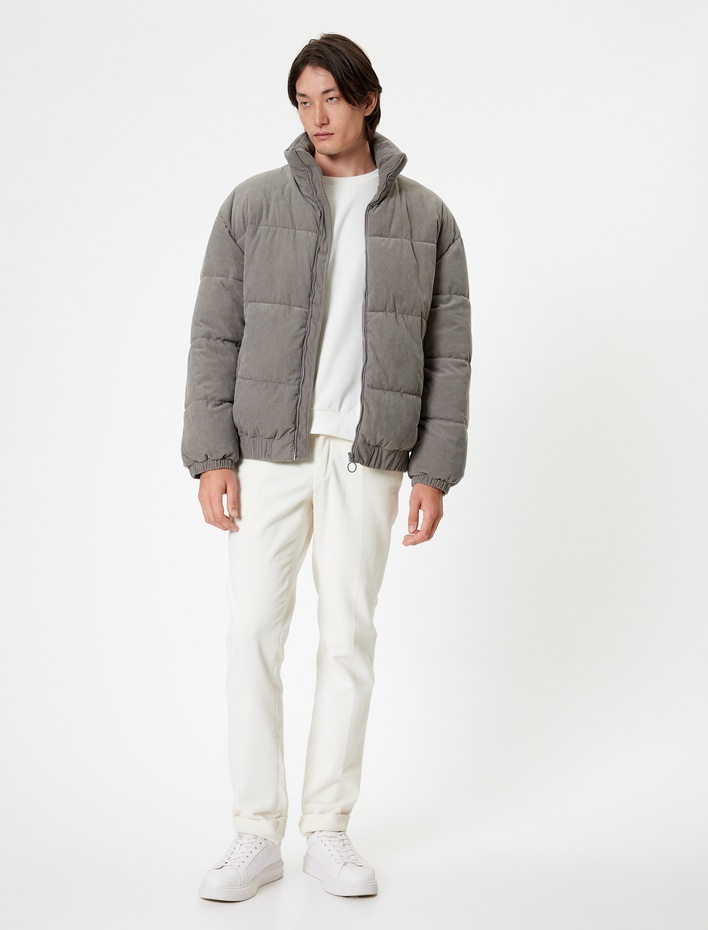  Şişme Mont Kadife Görünümlü