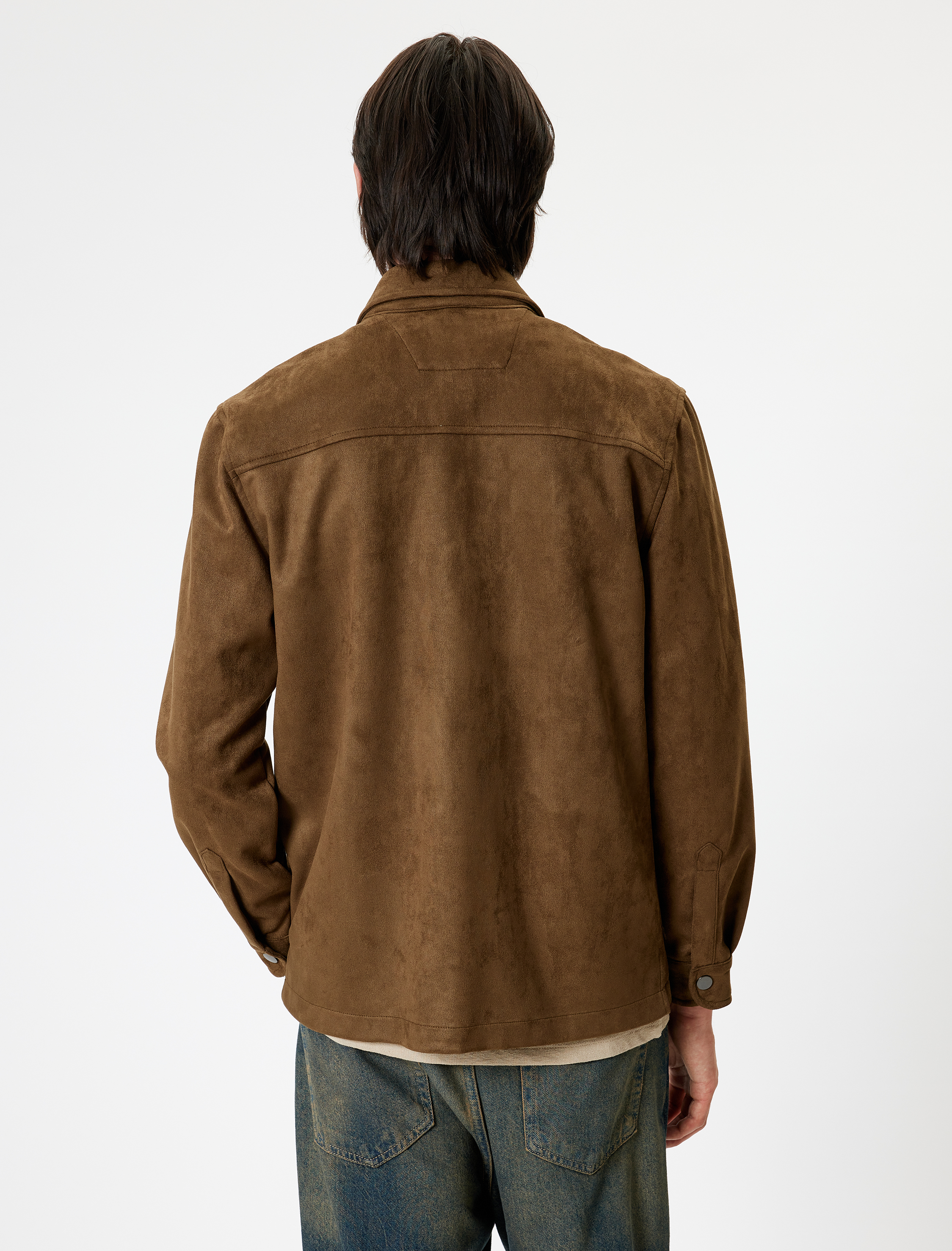   Gömlek Ceket Süet Görünümlü Kapaklı Cep Detaylı