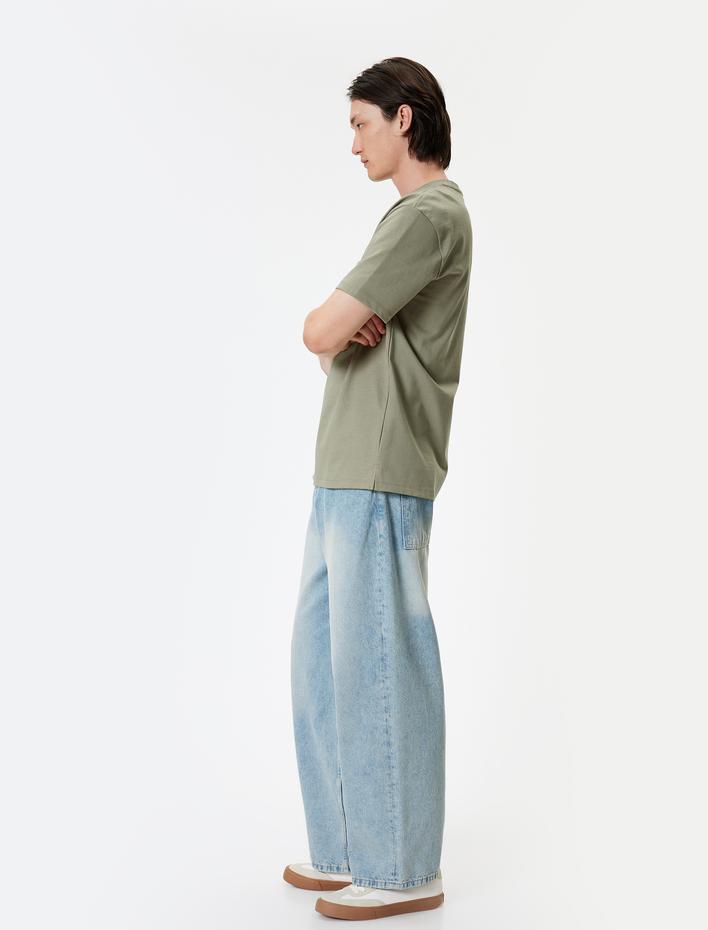  Bisiklet Yaka Kısa Kollu Pamuklu Basic Tişört