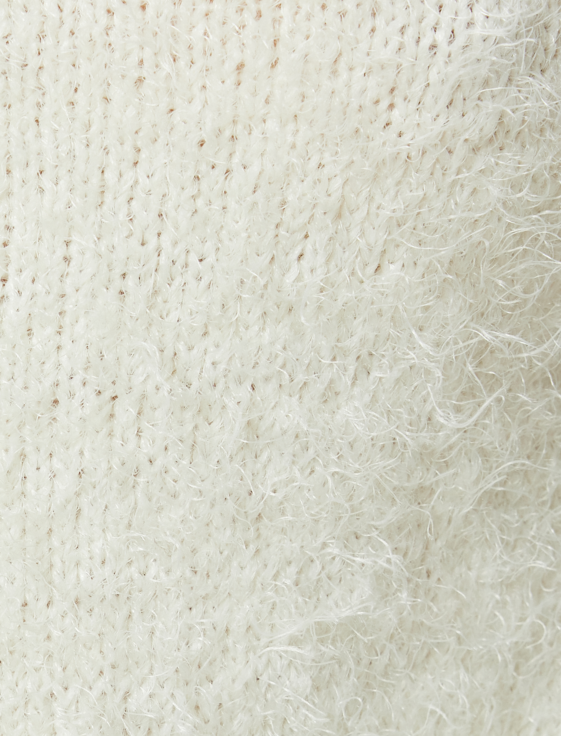   Peluş Triko Hırka V Yaka Düğmeli Uzun Kollu