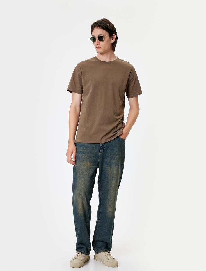  Basic Tişört Kısa Kollu Bisiklet Yaka Pamuklu