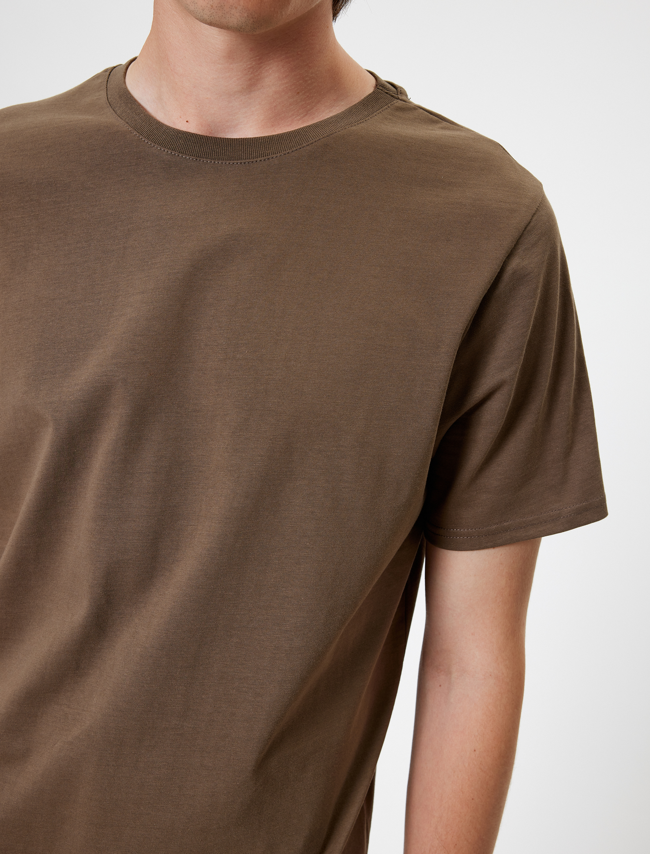   Basic Tişört Kısa Kollu Bisiklet Yaka Pamuklu