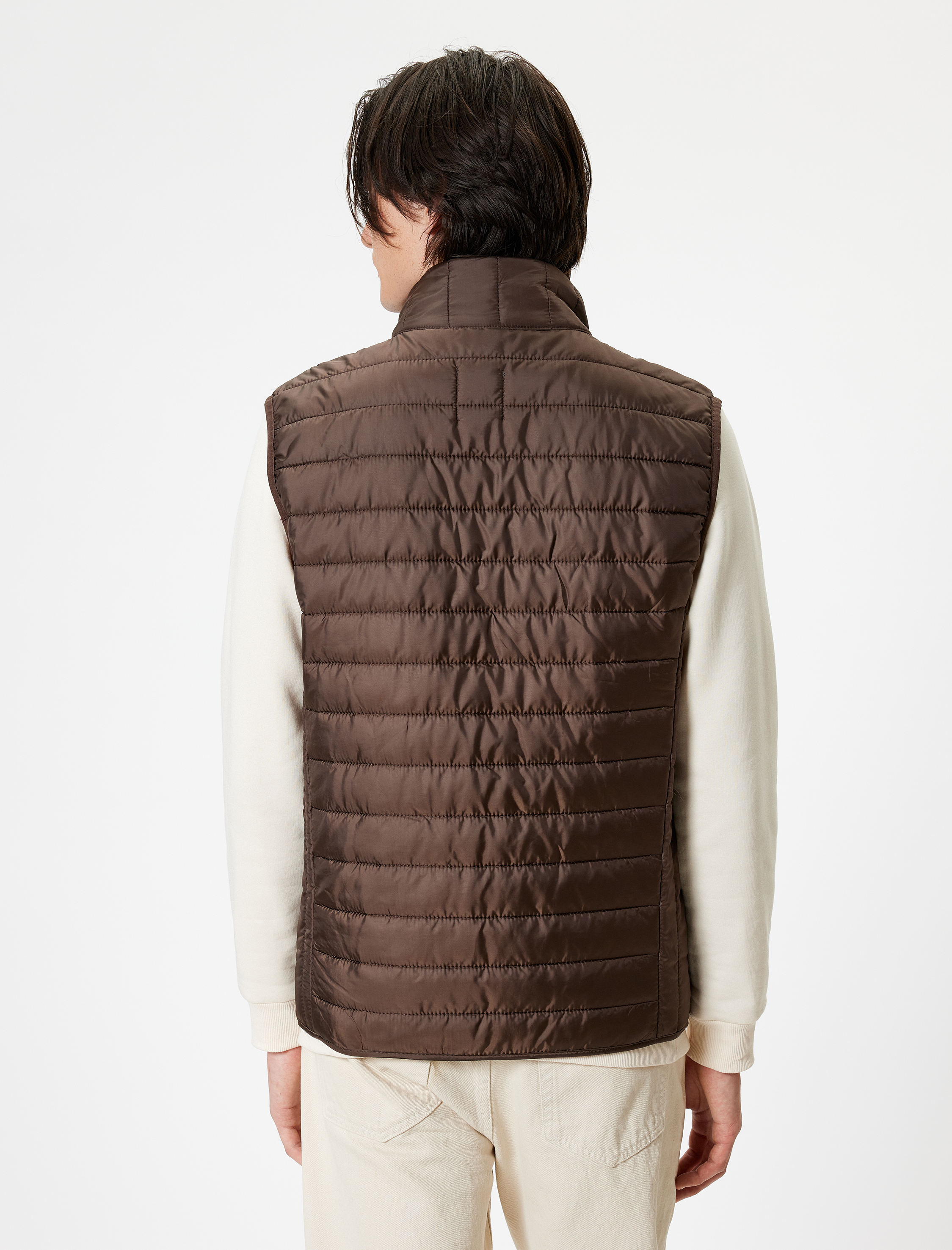   Şişme Yelek Slim Fit Dik Yaka Cep Detaylı