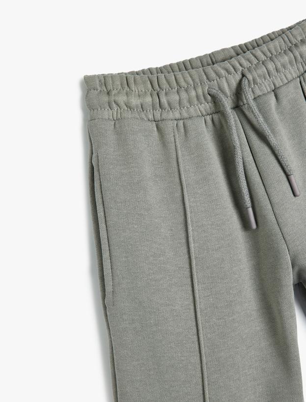 Basic Jogger Eşofman Altı Beli Bağlamalı Pamuklu_2