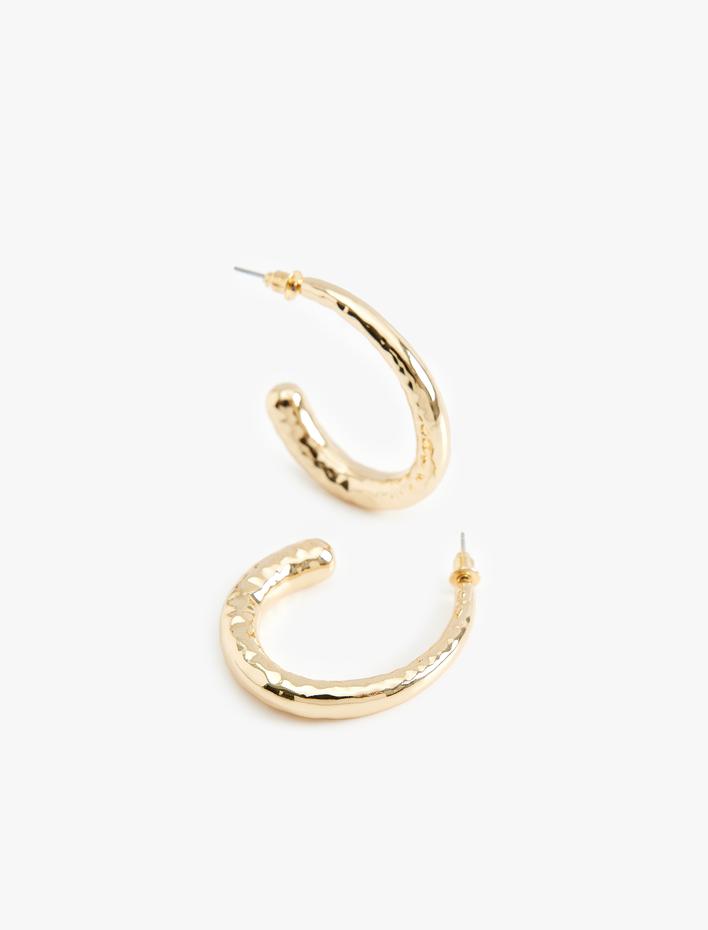 Kadın Oval Halka Küpe Dokulu - Koton X Sibil Çetinkaya