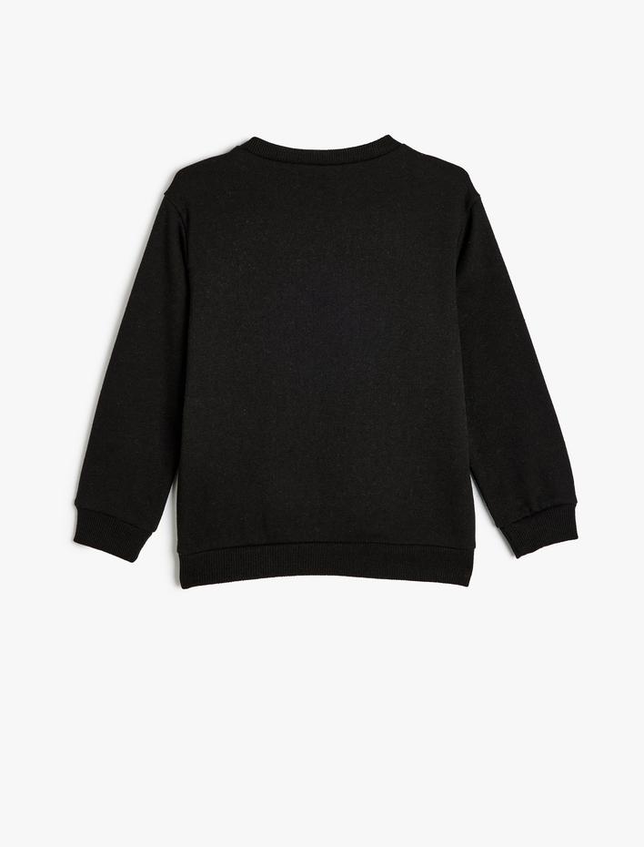 Erkek Çocuk Uzun Kollu Bisiklet Yaka Slogan Baskılı Sweatshirt