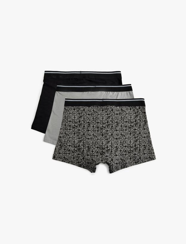 3'lü Boxer Seti Slim Fit Soyut Baskılı Pamuklu_1