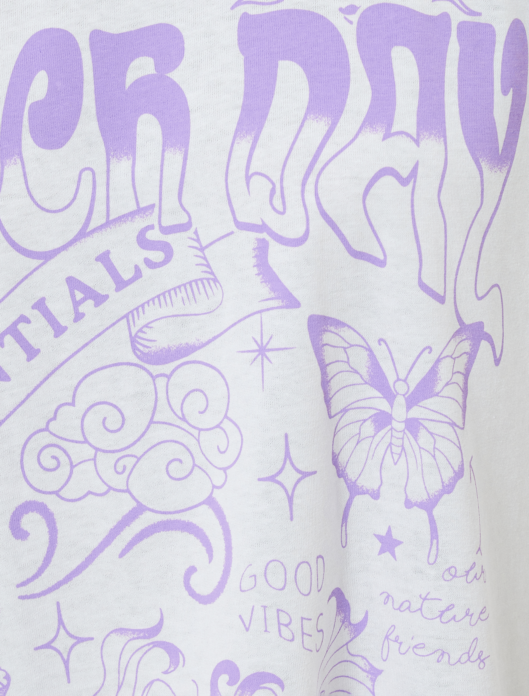   Oversize Kısa Kollu Bisiklet Yaka Baskılı Pamuklu Tişört