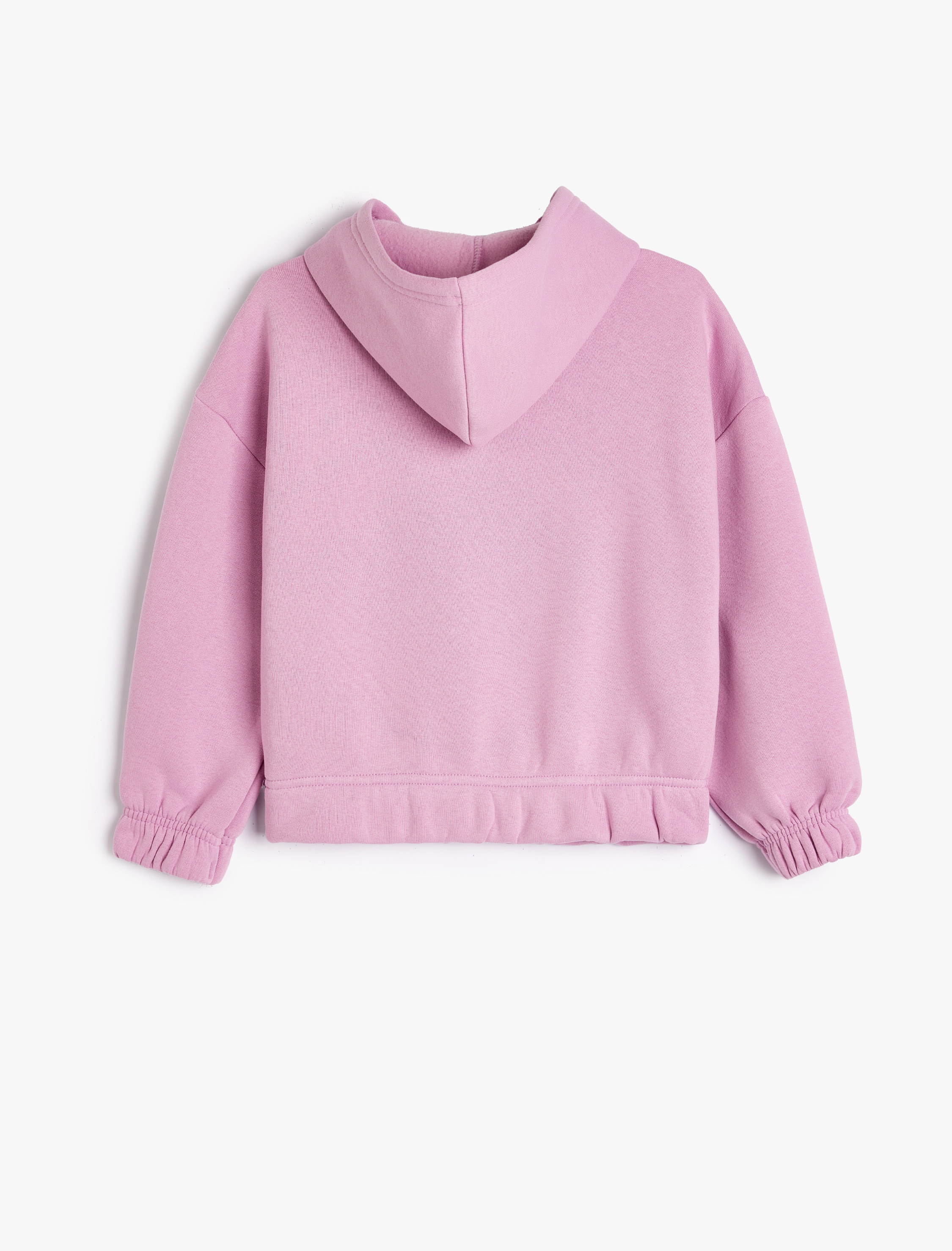  Kız Çocuk Kapşonlu Sweatshirt Kedi Baskılı Uzun Kollu Pullu Payetli Şardonlu