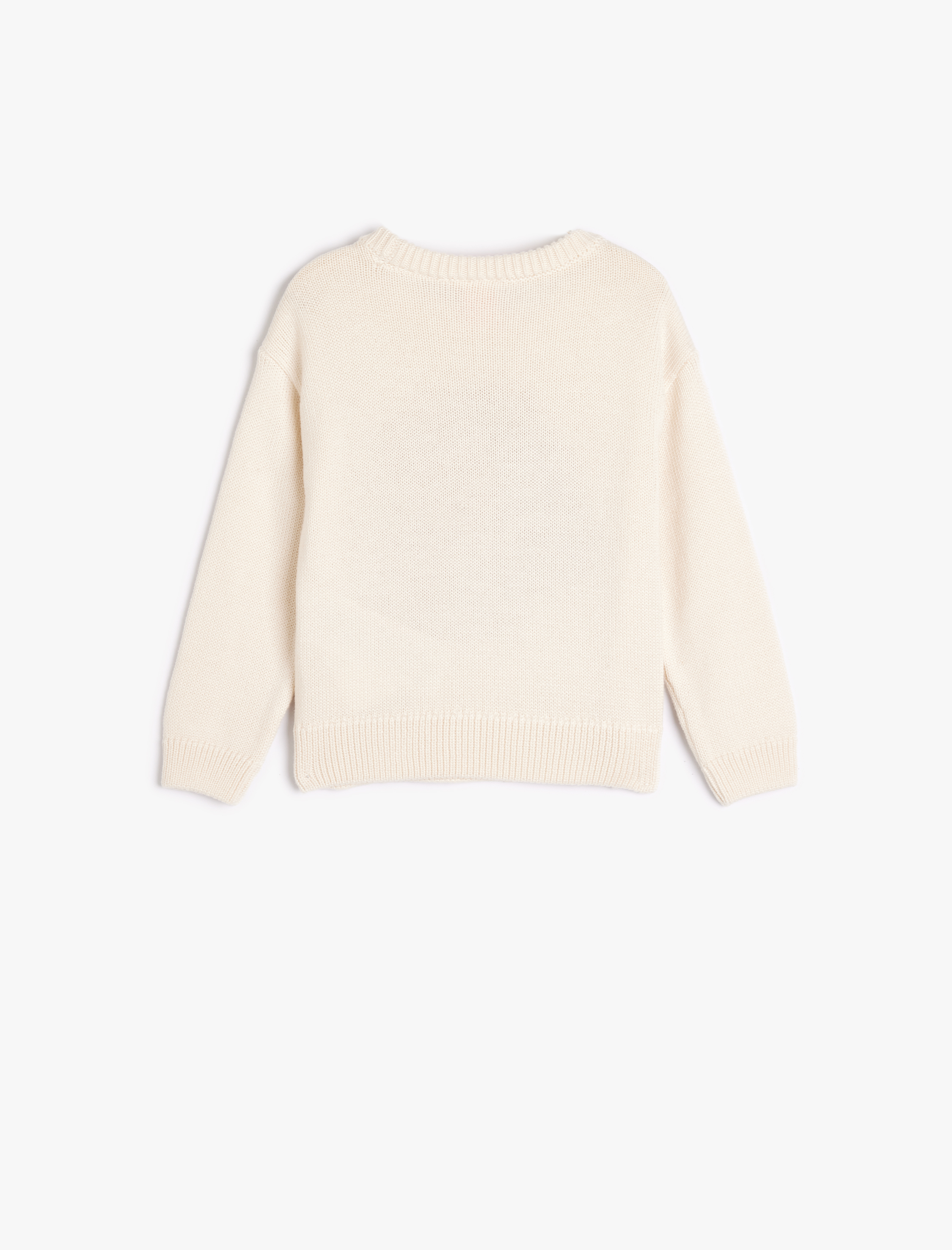 Kız Bebek Triko Kazak Kirpi Aplikeli Uzun Kollu Bisiklet Yaka