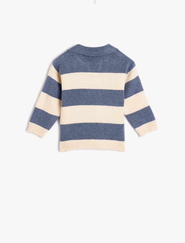 Erkek Bebek Kazak Polo Yaka Uzun Kollu Yumuşak Dokulu