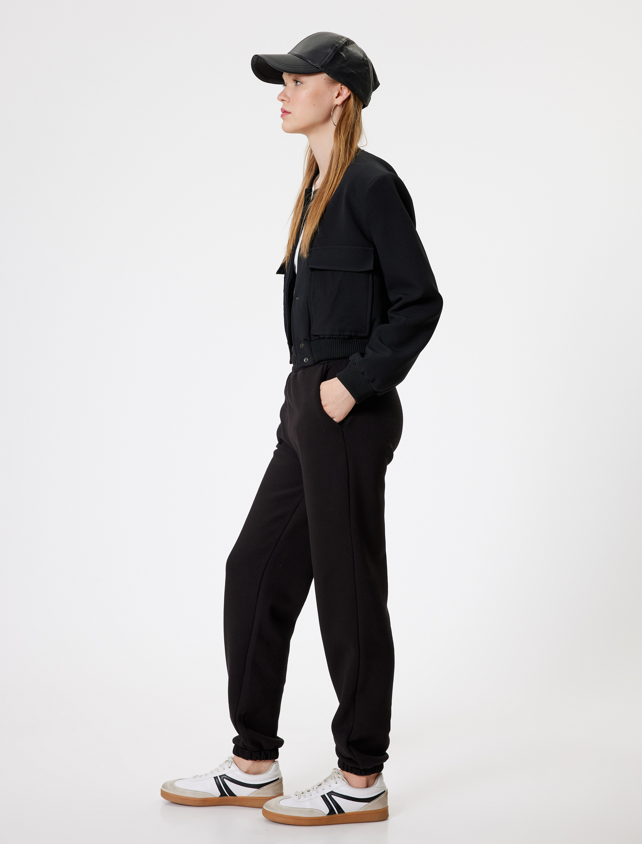   Şardonlu Yıkamalı Jogger Eşofman Altı Beli Bağcıklı Cepli