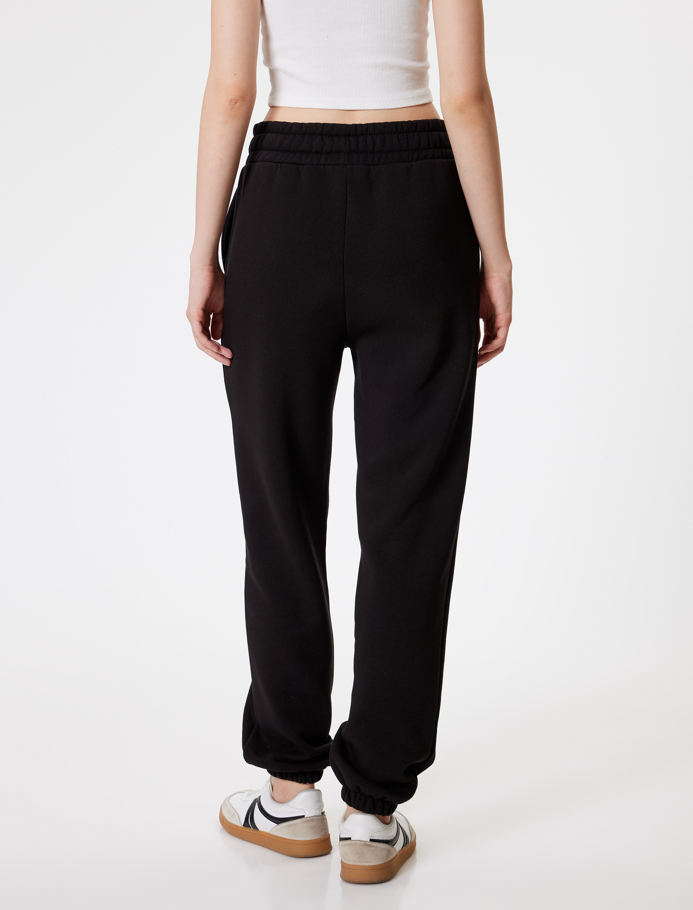   Şardonlu Yıkamalı Jogger Eşofman Altı Beli Bağcıklı Cepli