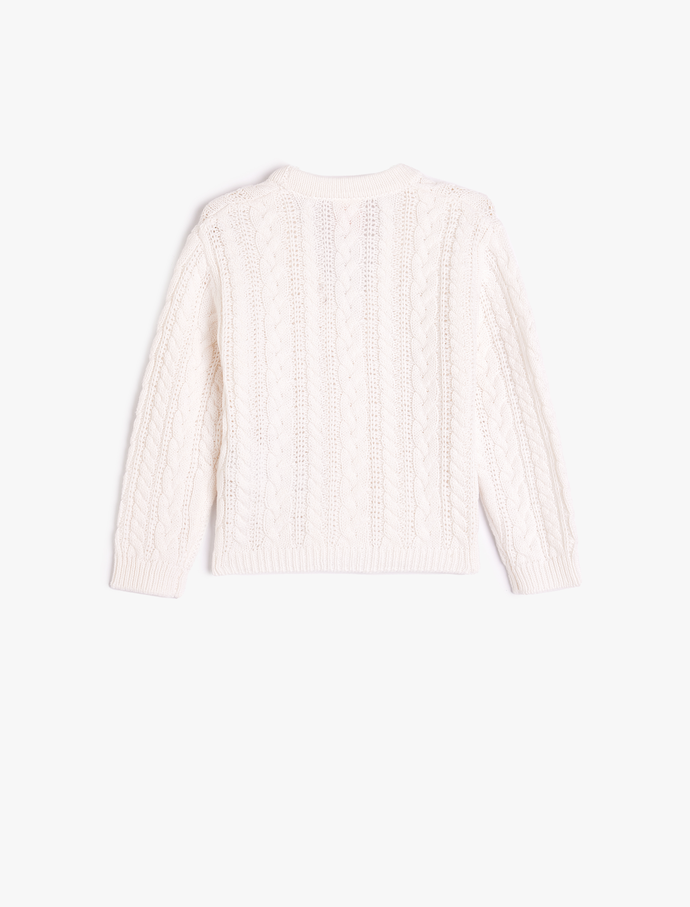 Kız Bebek Basic Triko Hırka V Yaka Uzun Kollu Düğme Kapamalı