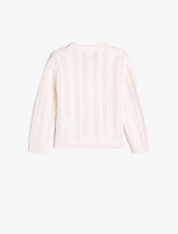 Kız Bebek Basic Triko Hırka V Yaka Uzun Kollu Düğme Kapamalı