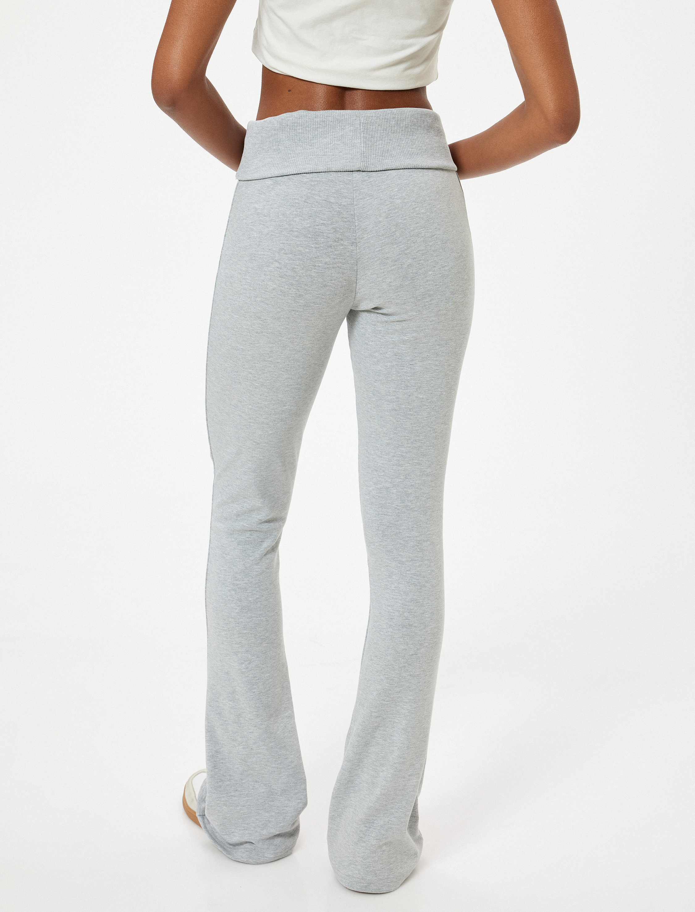 İspanyol Paça Tayt Pantolon Yüksek Bel Slim Fit