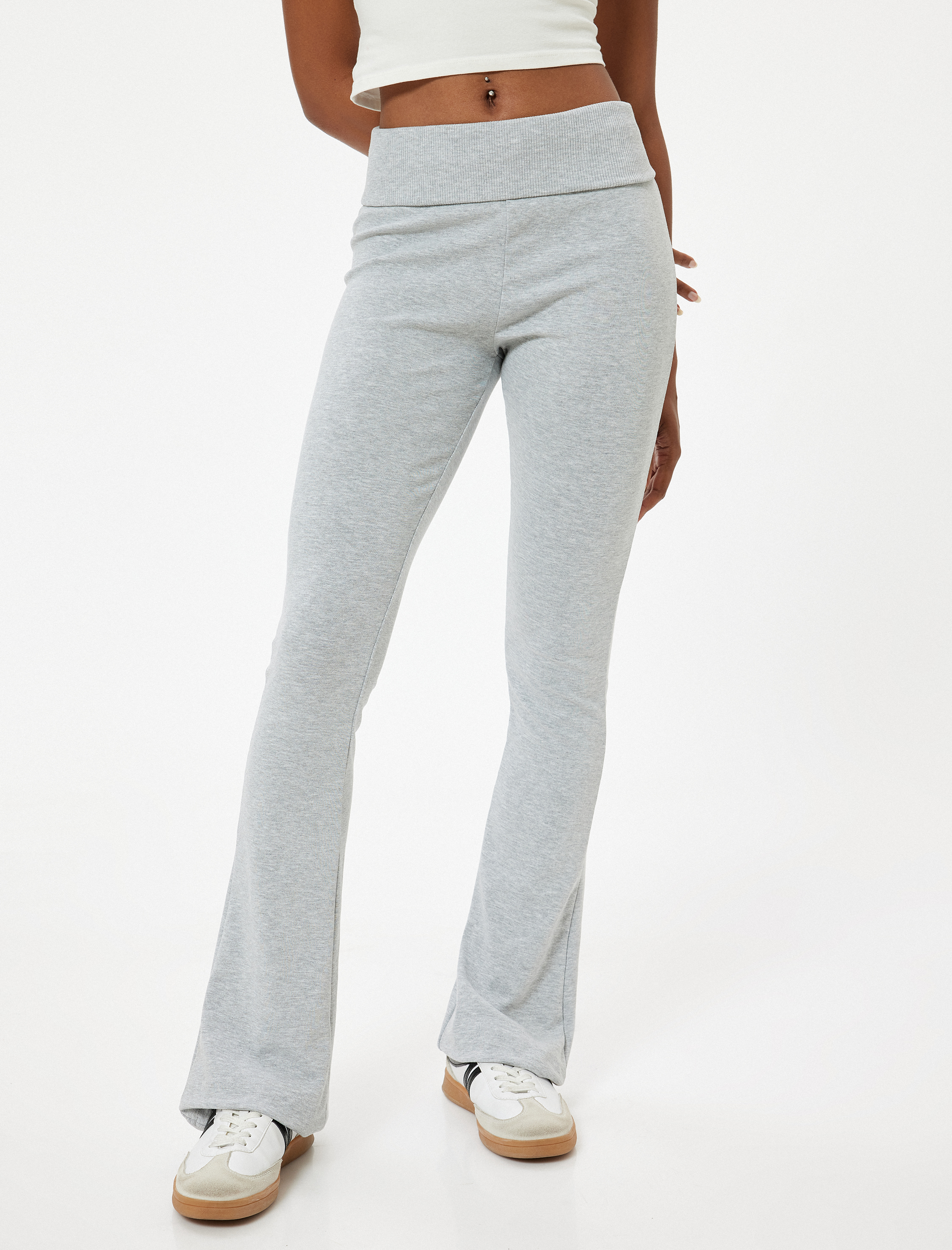 İspanyol Paça Tayt Pantolon Yüksek Bel Slim Fit