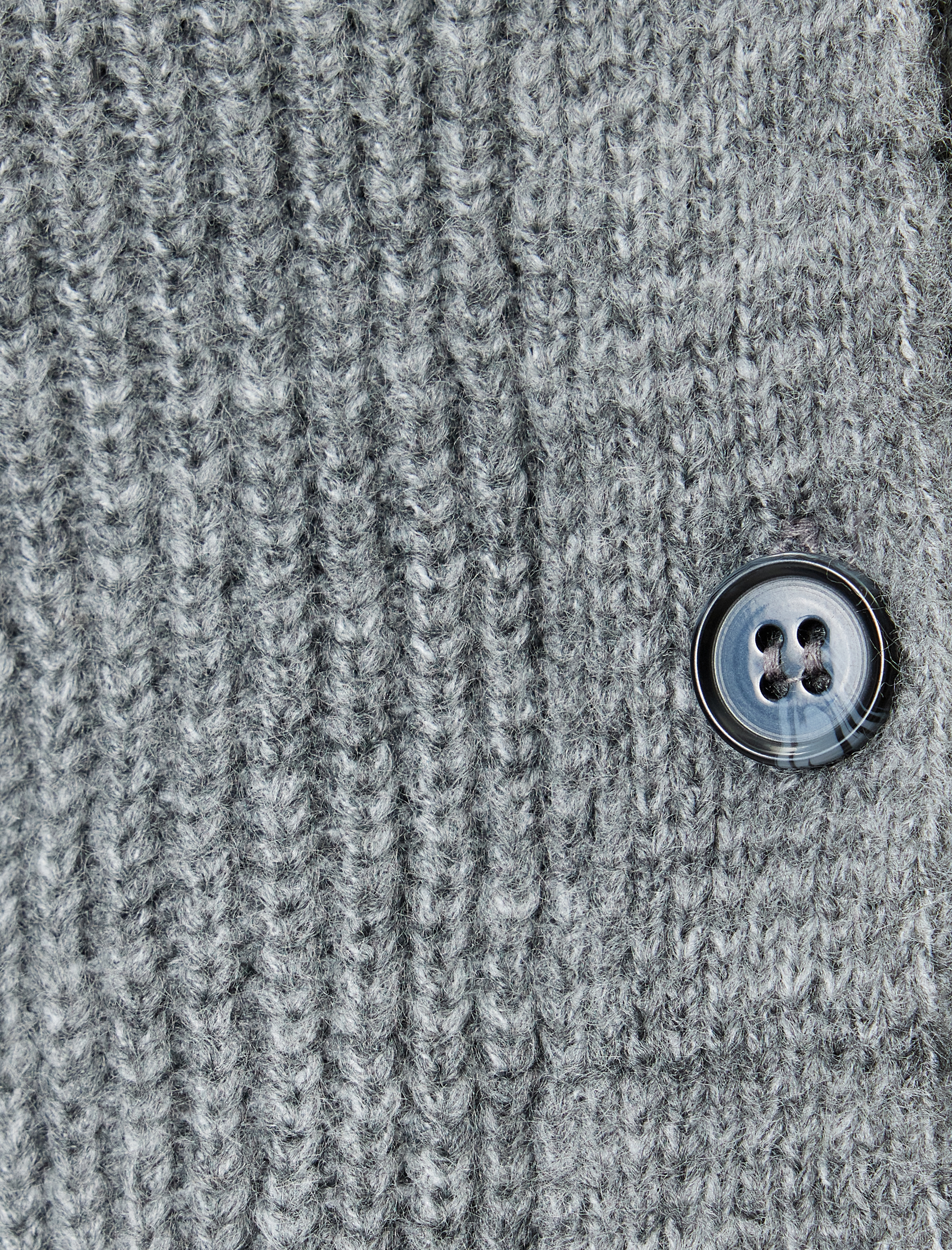   Örgü Hırka V Yaka Düğmeli Uzun Kollu