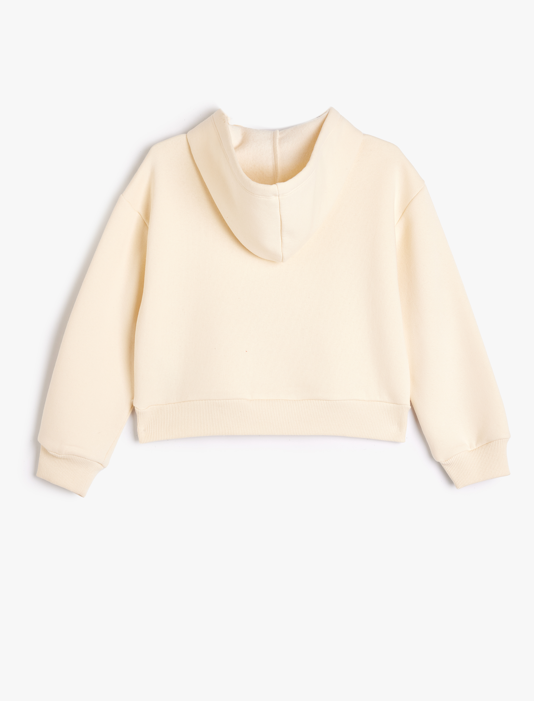  Kız Çocuk Kapşonlu Sweatshirt Slogan İşleme Detaylı Uzun Kollu Şardonlu