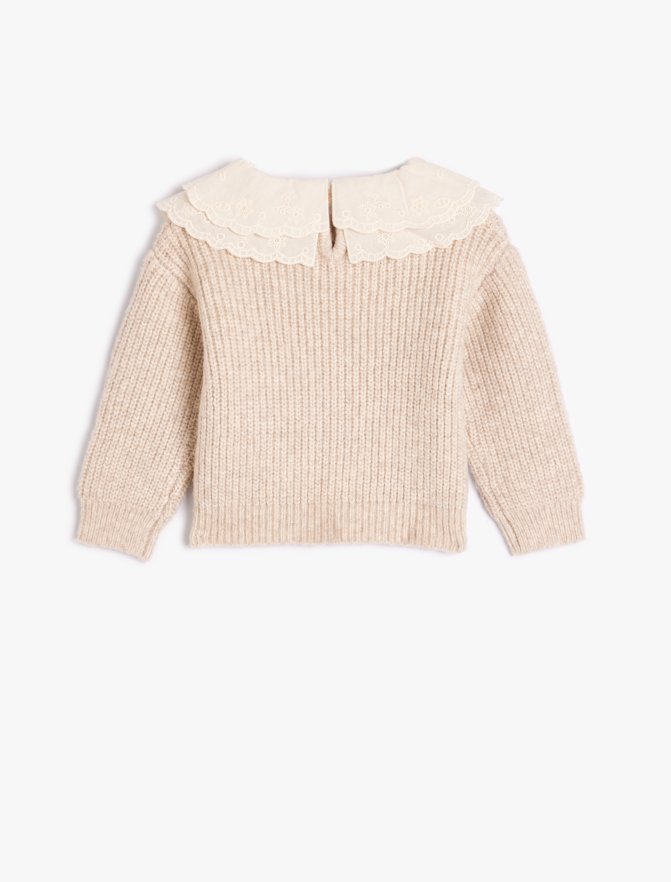  Kız Bebek Triko Kazak Bebe Yaka Uzun Kollu