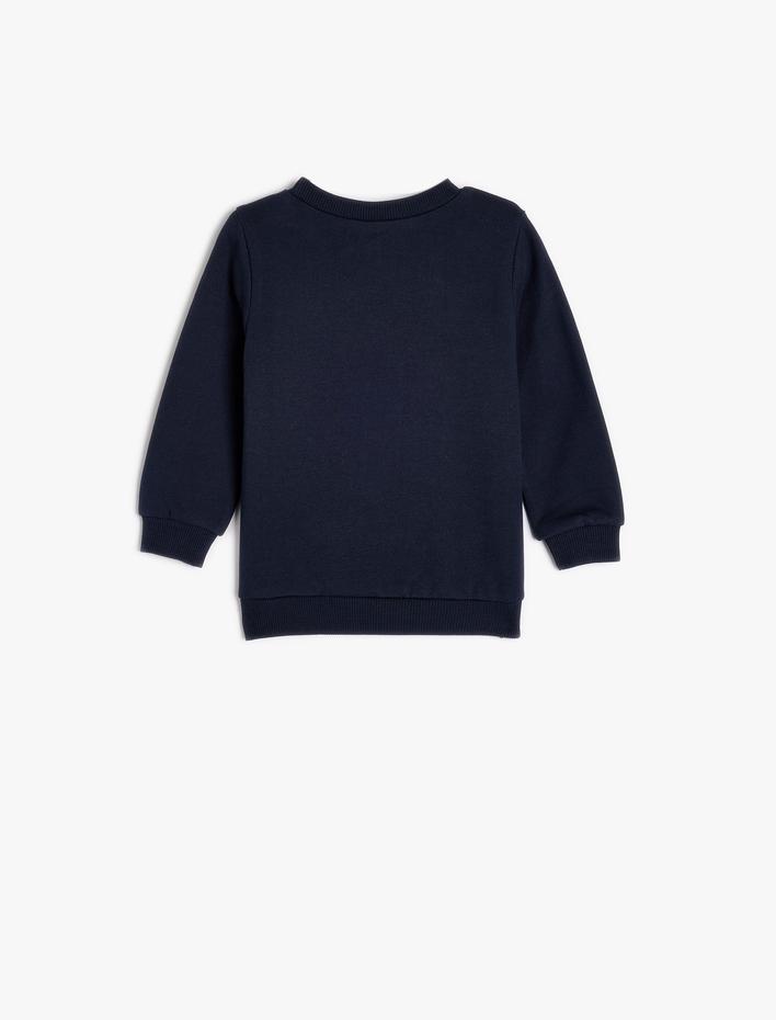 Erkek Bebek Kaplanlı Sweat Uzun Kollu Bisiklet Yaka Pamuklu Şardonlu