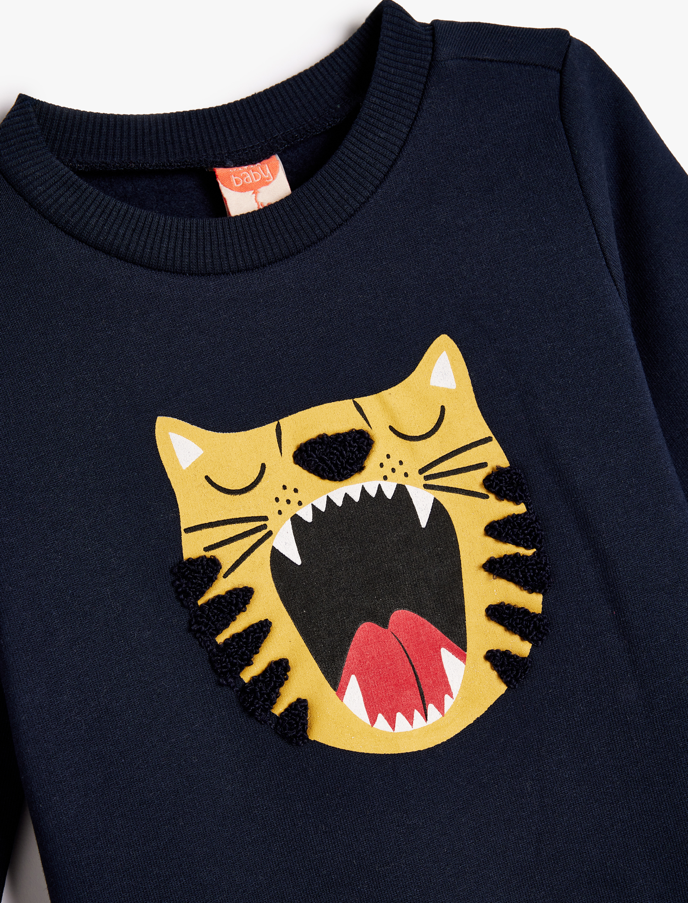  Erkek Bebek Kaplanlı Sweat Uzun Kollu Bisiklet Yaka Pamuklu Şardonlu