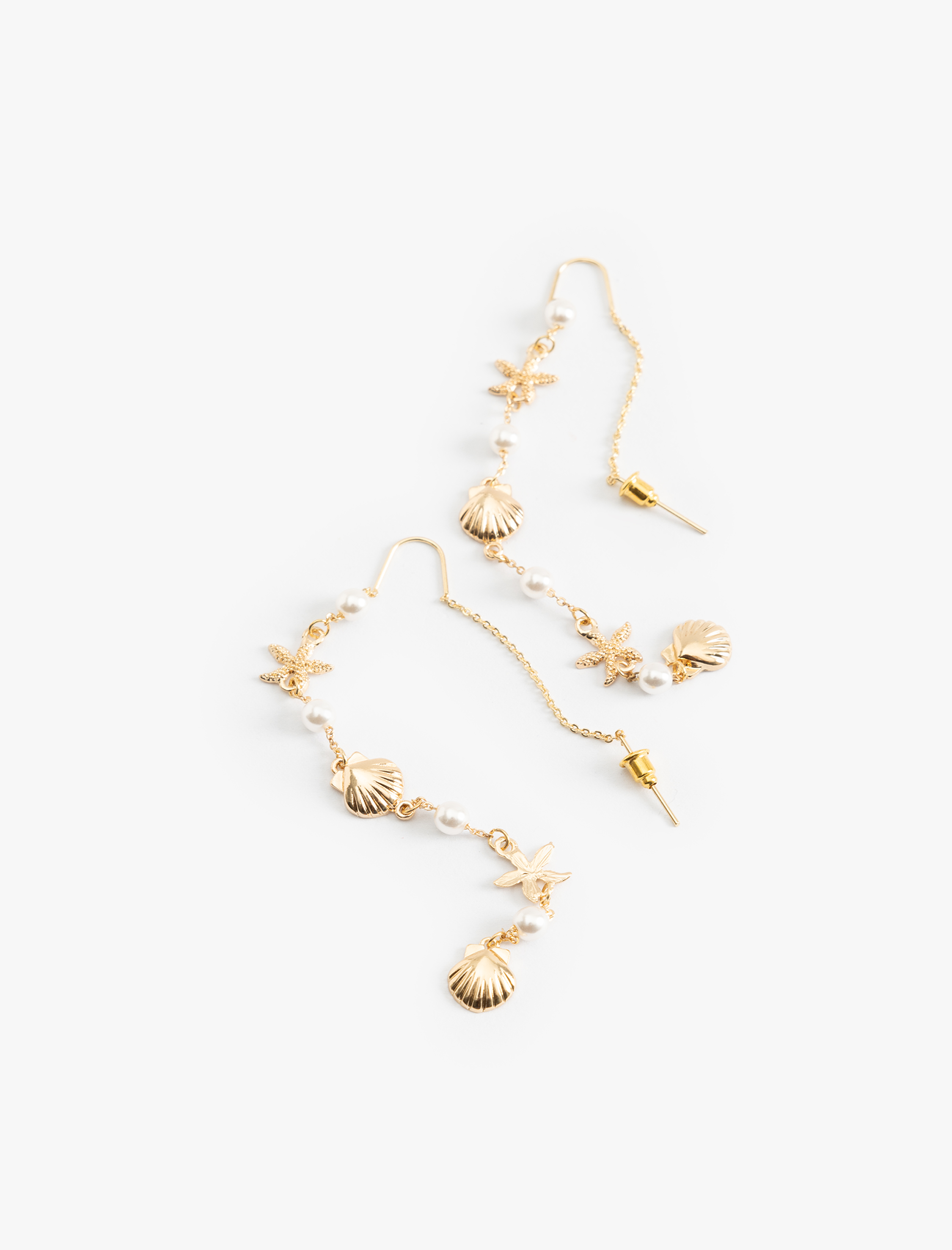  Kadın Sallantılı Deniz Kabuğu Zincir Küpe