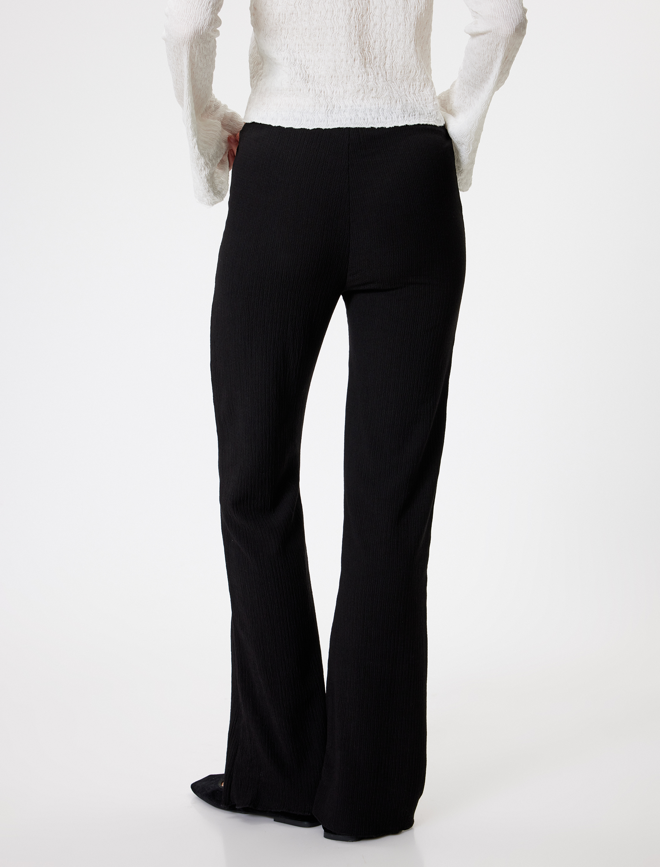   İspanyol Paça Tayt Pantolon Yüksek Bel Skinny Fit Bürümcük