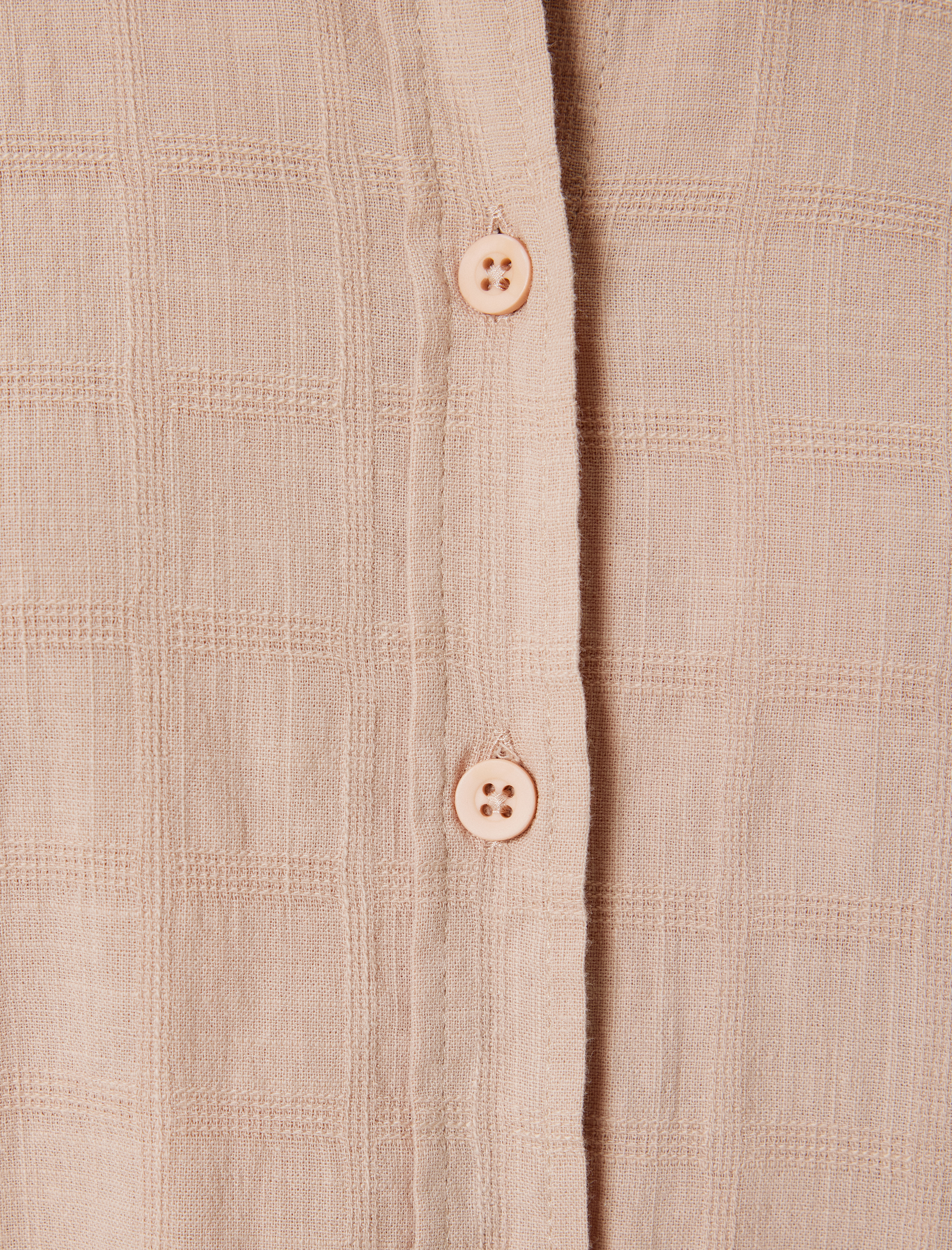   Oversize Gömlek Uzun Kollu Dokulu Klasik Yaka Düğmeli