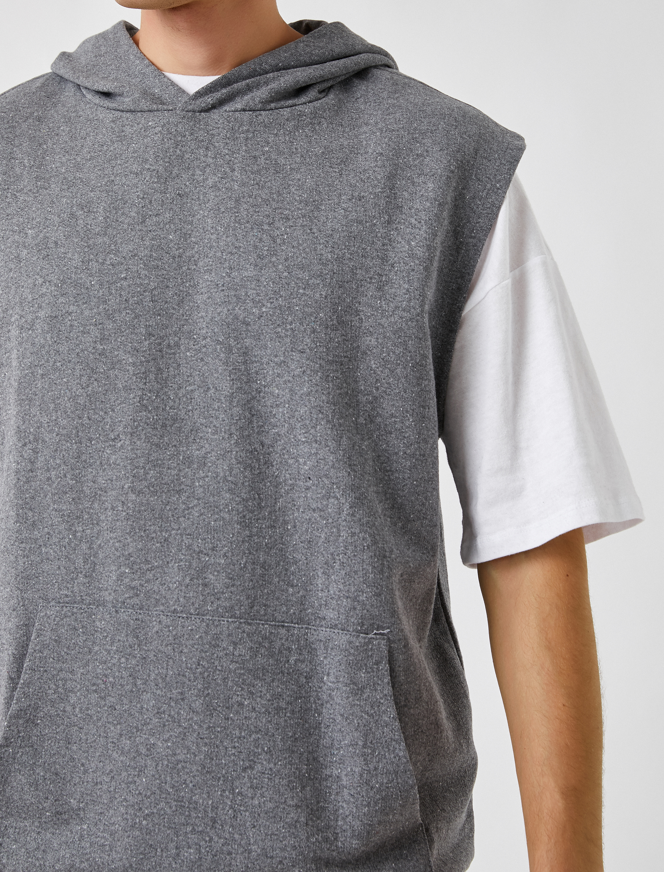   Kapşonlu Kolsuz Sweatshirt