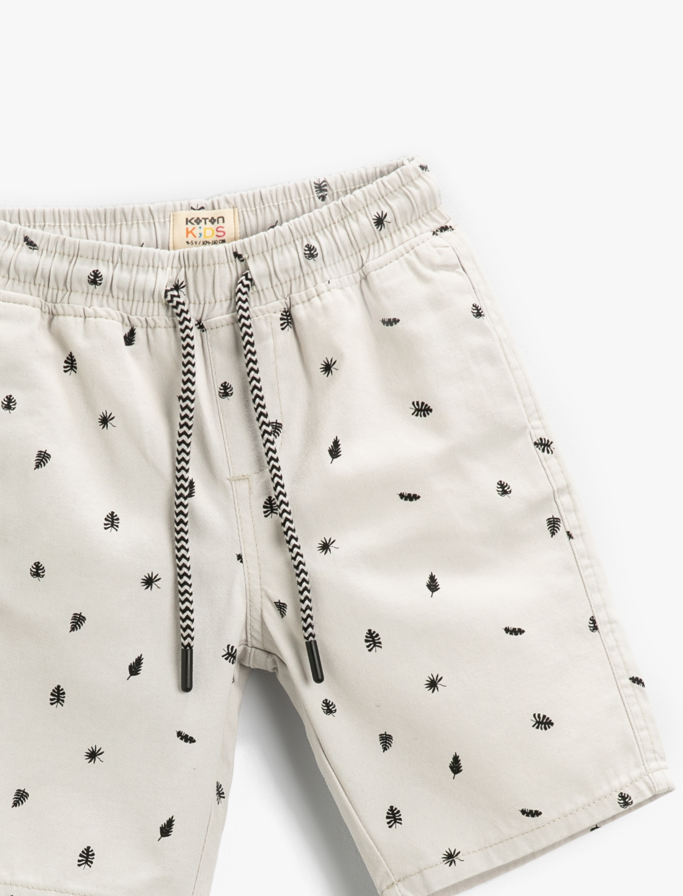  Erkek Çocuk Baskılı Beli Bağcıklı Şort Pamuklu