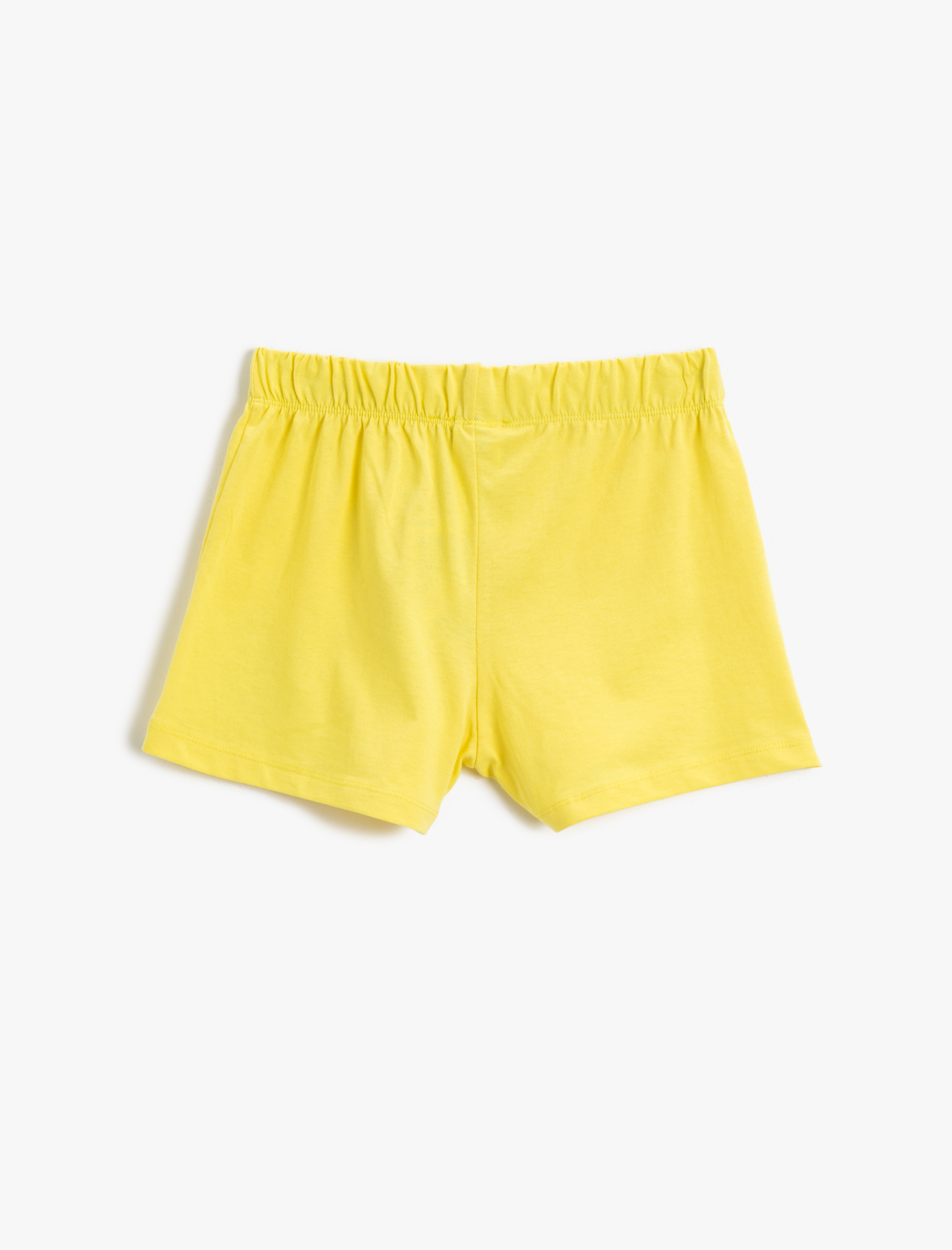  Kız Çocuk Belden Bağlamalı Şort Baskılı Pamuklu