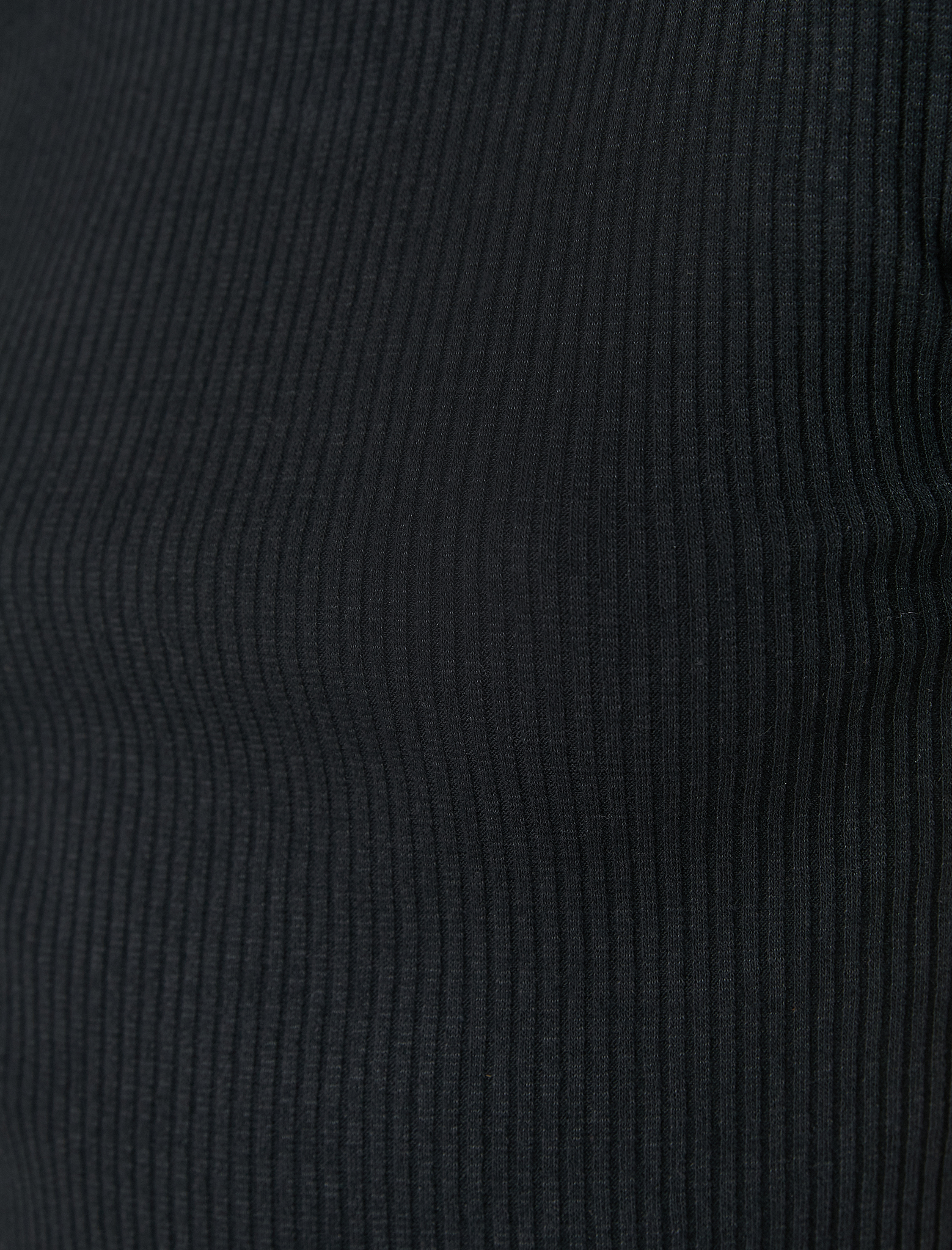   Crop Tişört Kısa Kollu Bisiklet Yaka Dokulu