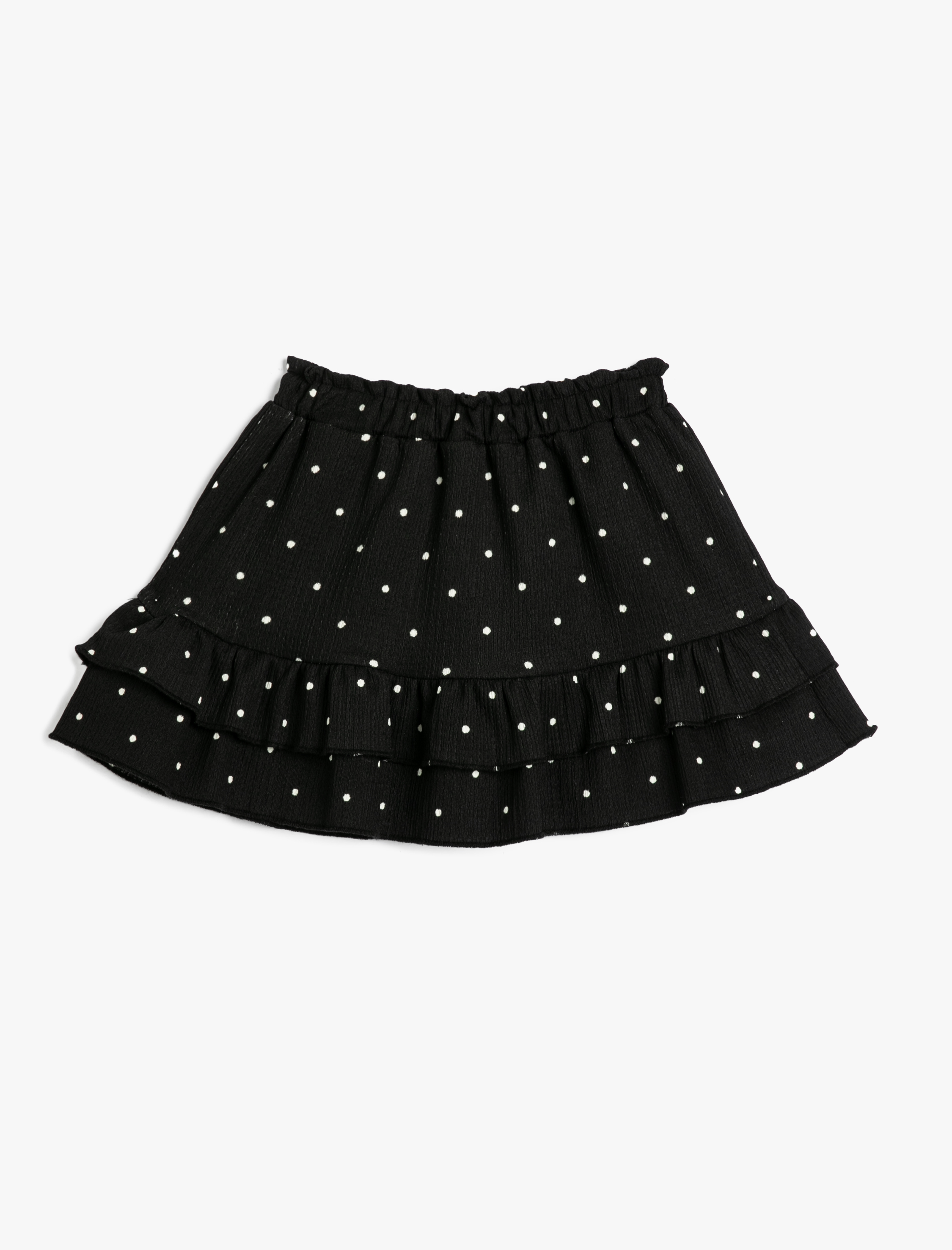  Kız Çocuk Mini Etek Puantiyeli Beli Lastikli Astarlı Pamuklu