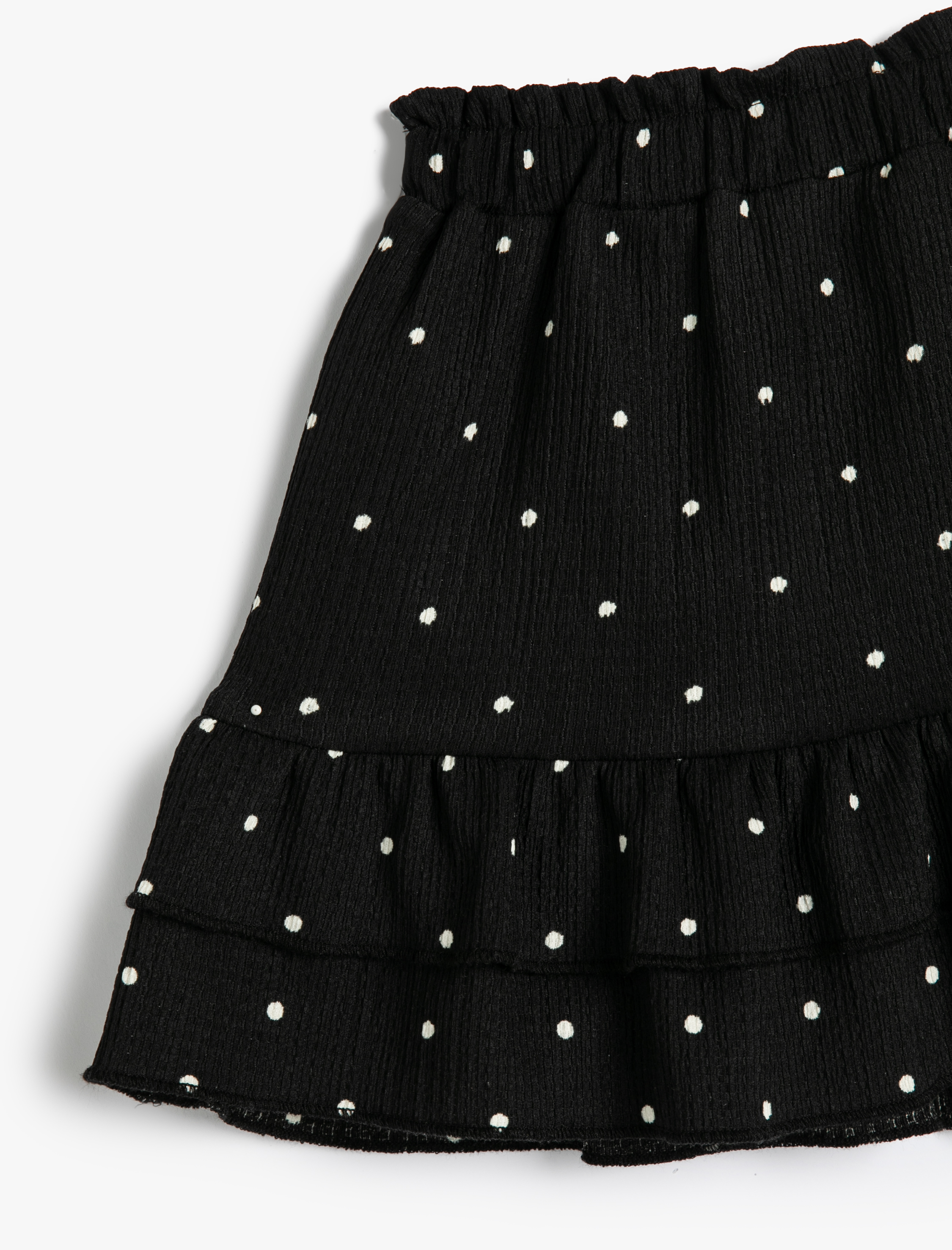  Kız Çocuk Mini Etek Puantiyeli Beli Lastikli Astarlı Pamuklu