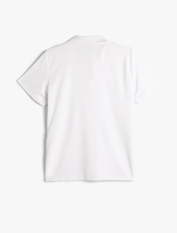  Spor Tişört Polo Yaka Basic Kısa Kollu Düğmeli