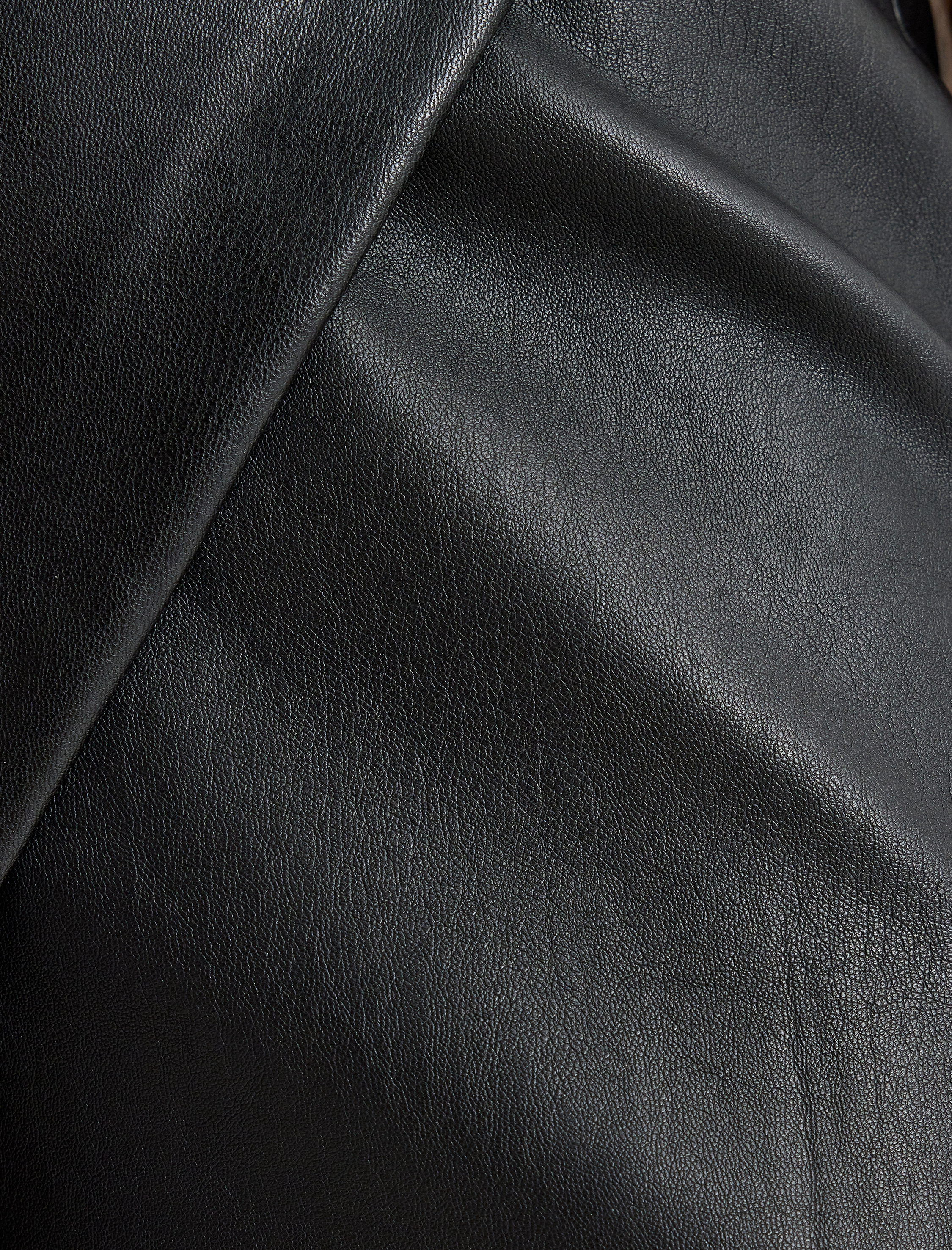   Suni Deri Kruvaze Mini Şort Etek