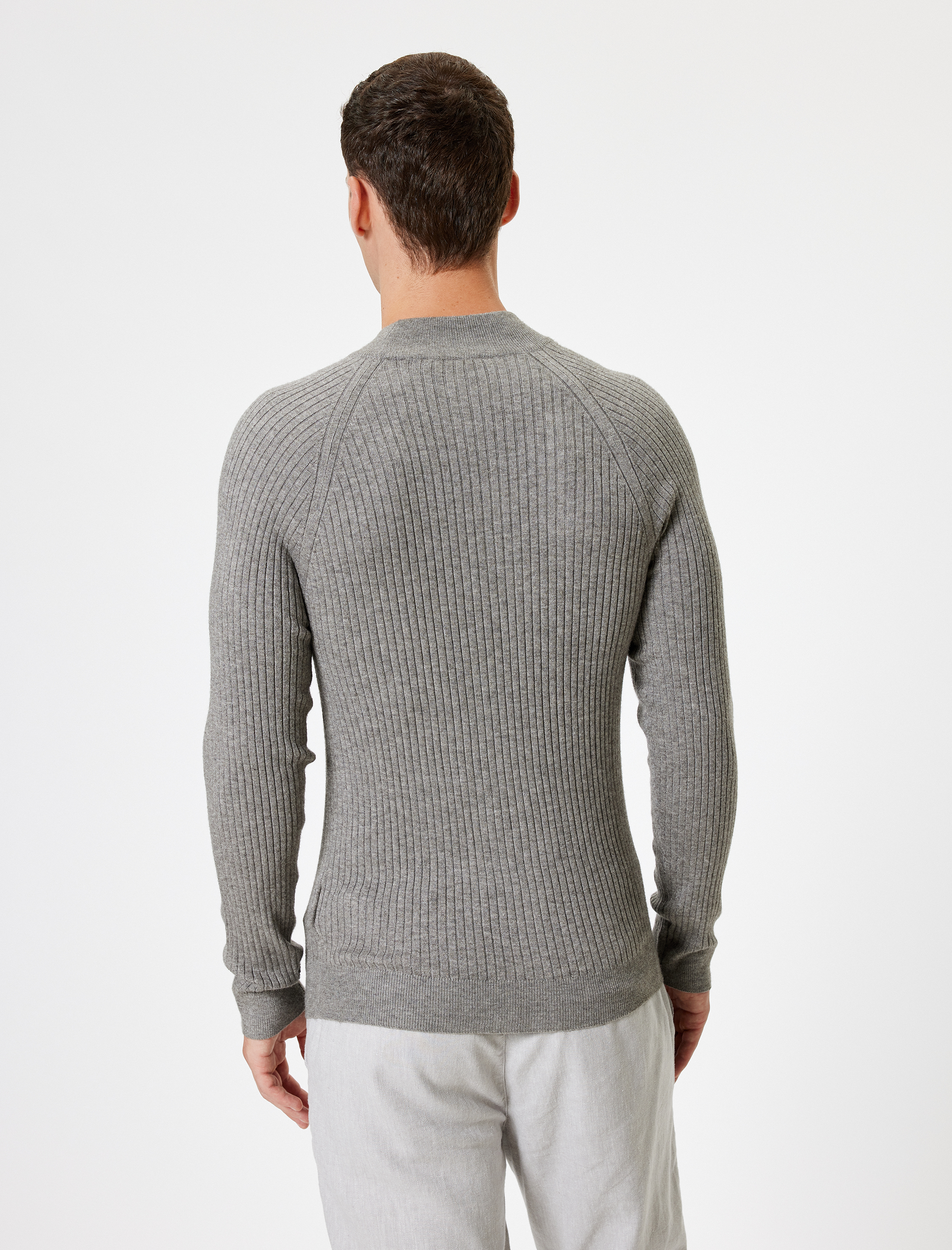   Yarım Balıkçı Yaka Kazak Triko Basic Uzun Kollu