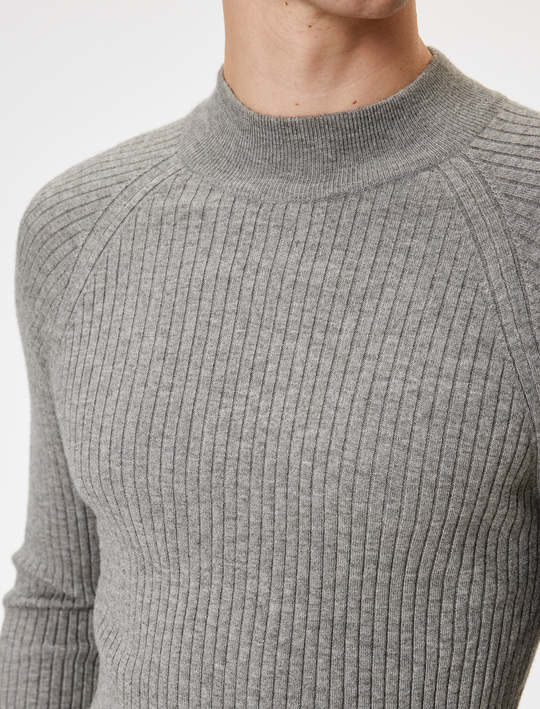   Yarım Balıkçı Yaka Kazak Triko Basic Uzun Kollu