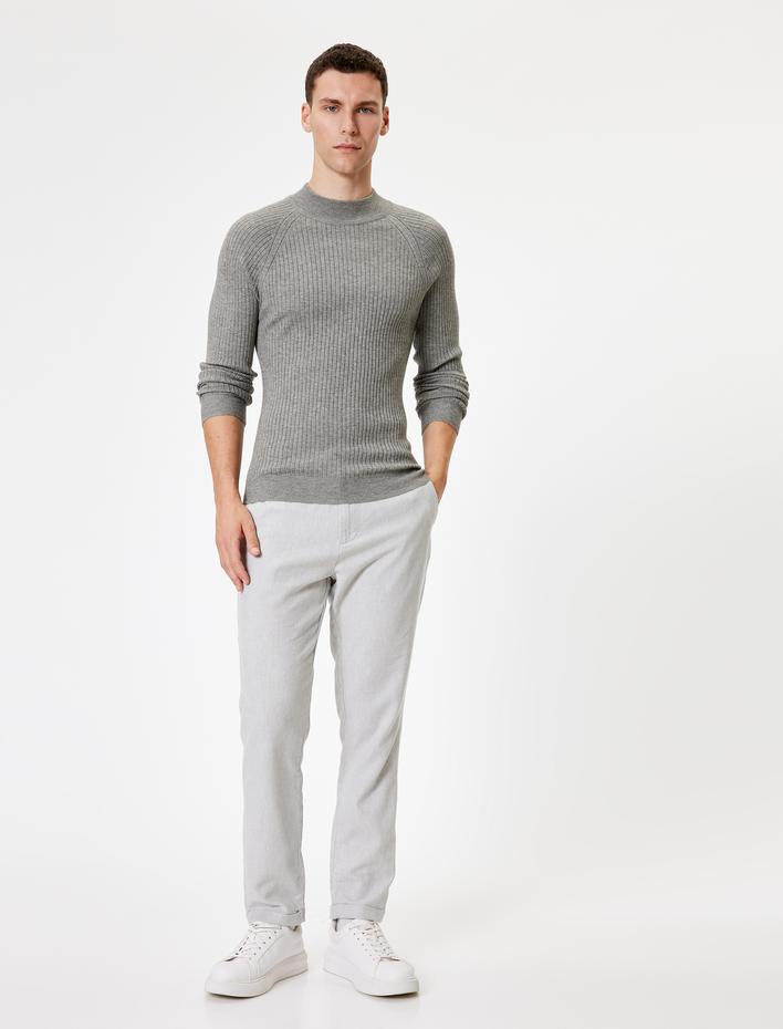  Yarım Balıkçı Yaka Kazak Triko Basic Uzun Kollu