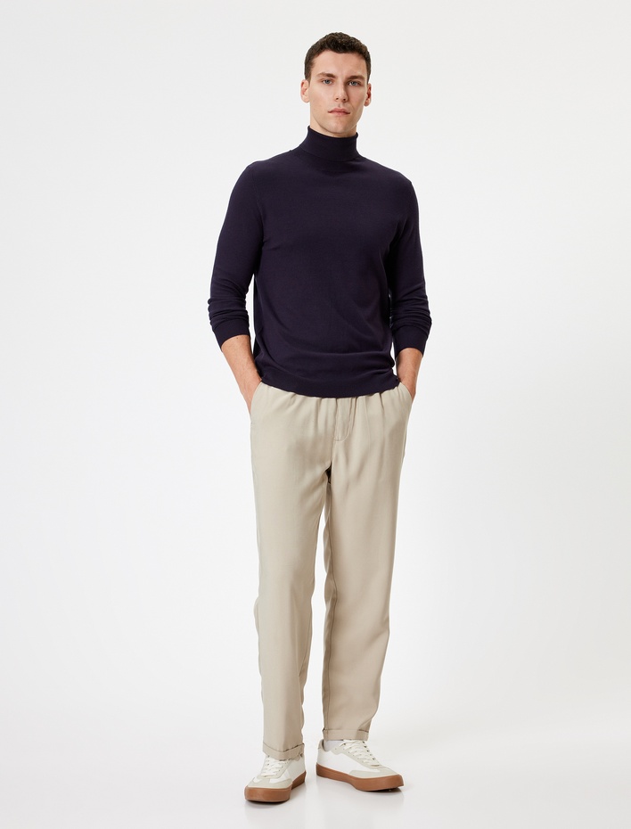  Basic Kazak Balıkçı Yaka Triko Uzun Kollu