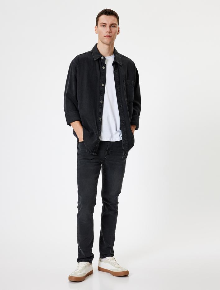  Standart Bel Slim Fit Pamuklu Kot Pantolon - Brad Jean