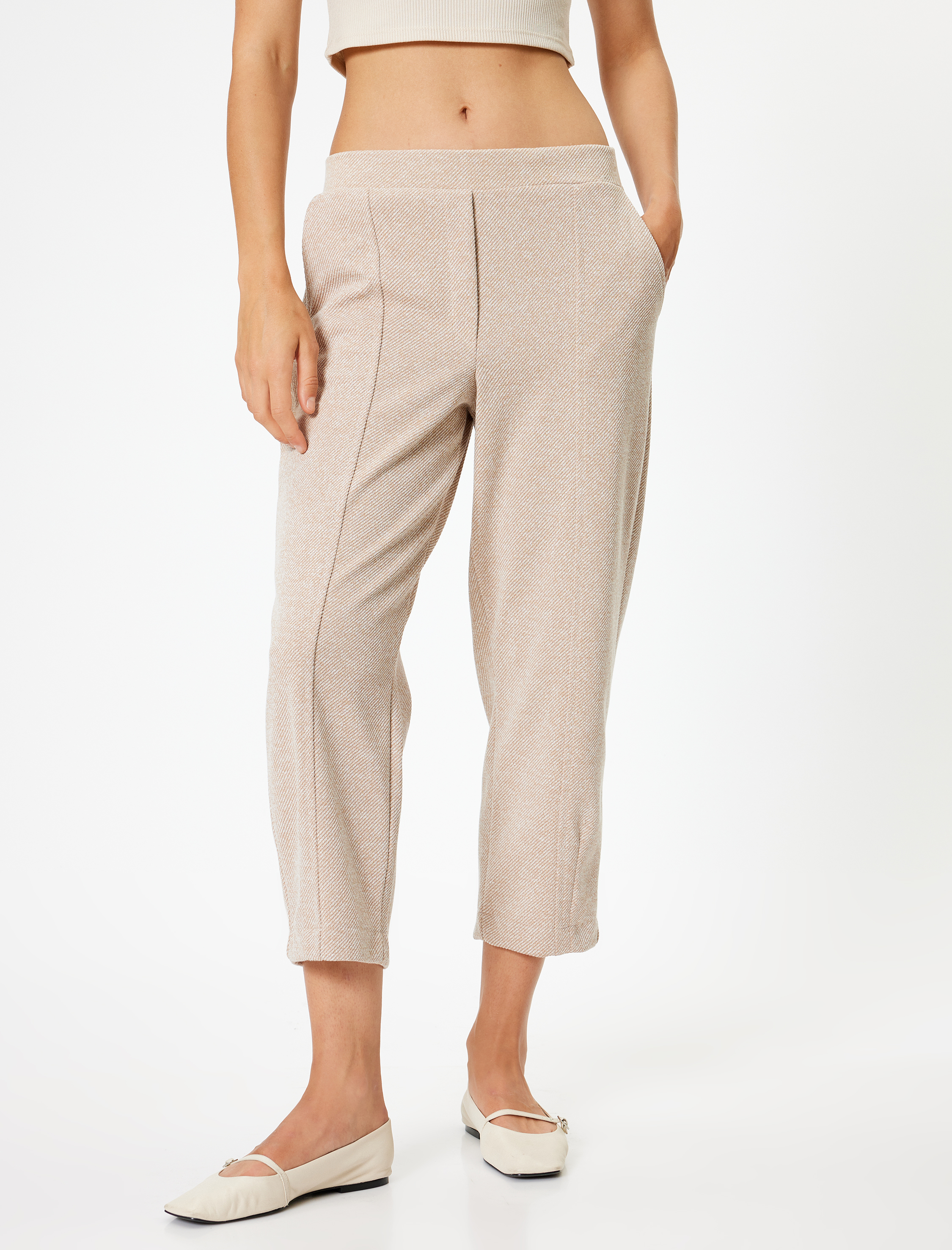   Cepli Kısa Paça Nervürlü Havuç Kesim Pantolon