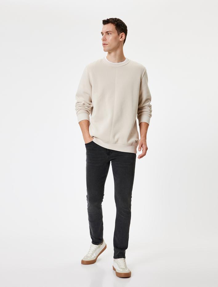  Standart Bel Düğmeli Slim Fit Kot Pantolon - Brad Jean