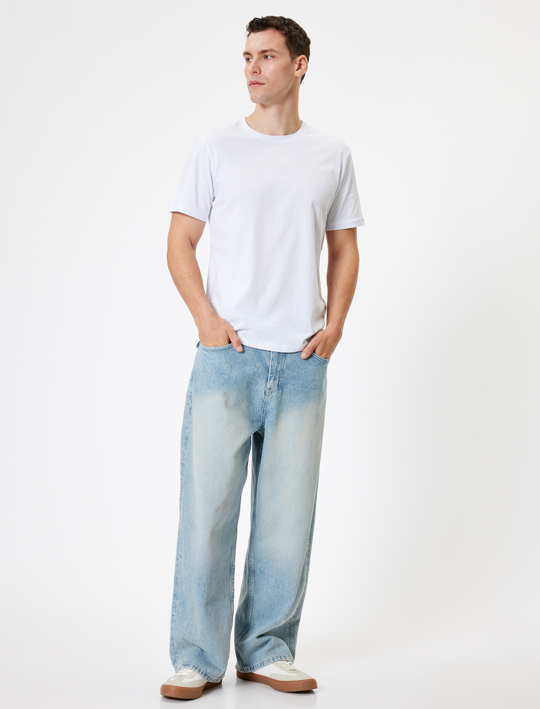   Basic Tişört Kısa Kollu Bisiklet Yaka Pamuklu