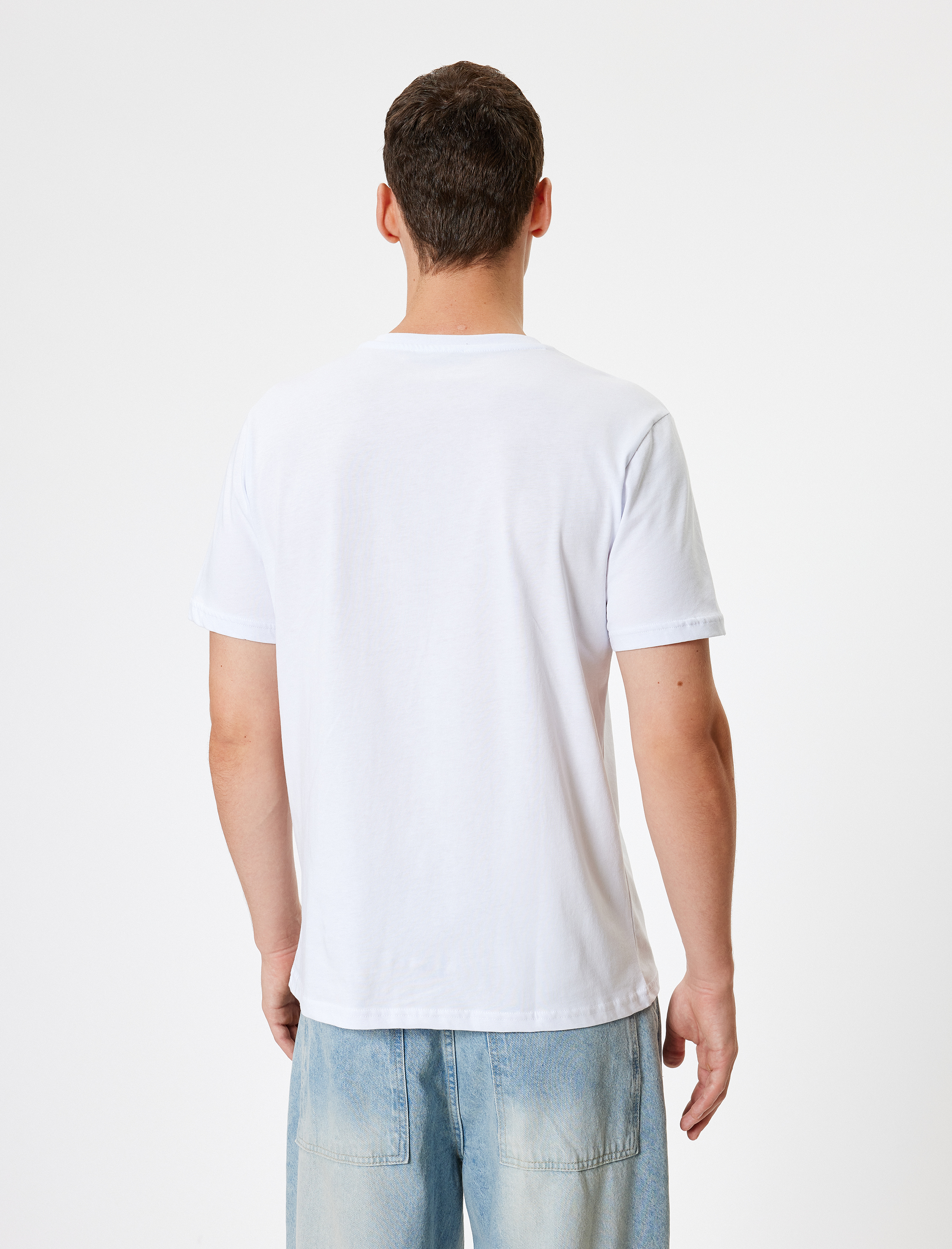   Basic Tişört Kısa Kollu Bisiklet Yaka Pamuklu